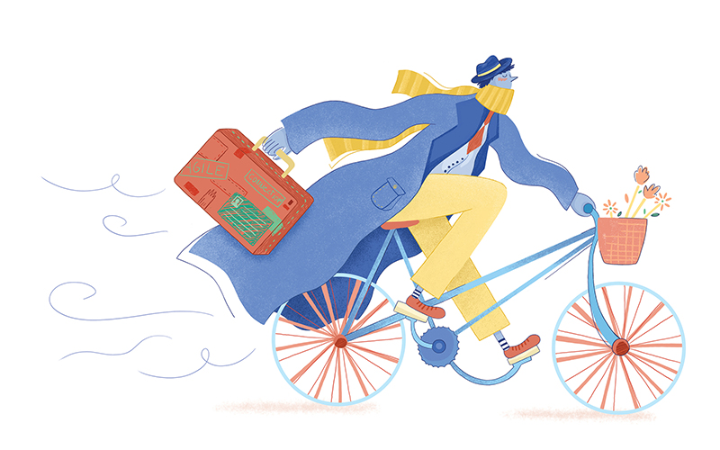 Cycling and traveling in Illustration and Graphics Inspiration by Julia Mota Albuquerque