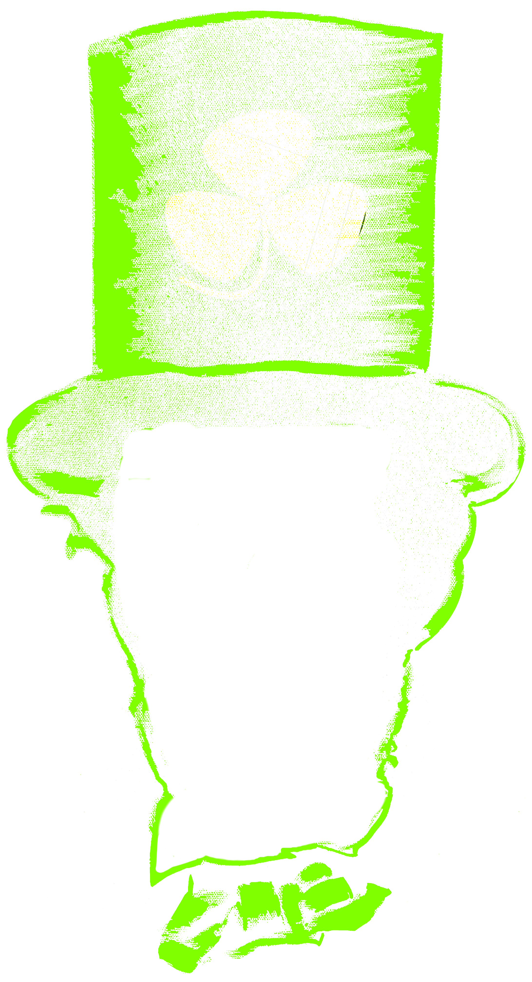 Abe Lincoln St Patrick's Irish Shamrock Hat in Digital Painting Inspiration by Mark Bernard