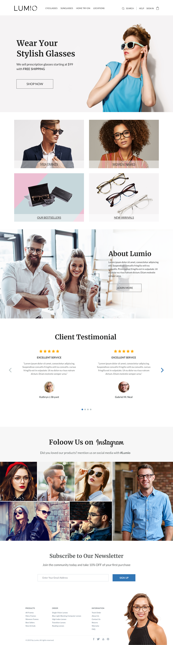 Eyeglasses Shop Web Design in Website Design Inspiration by Sadek Ad