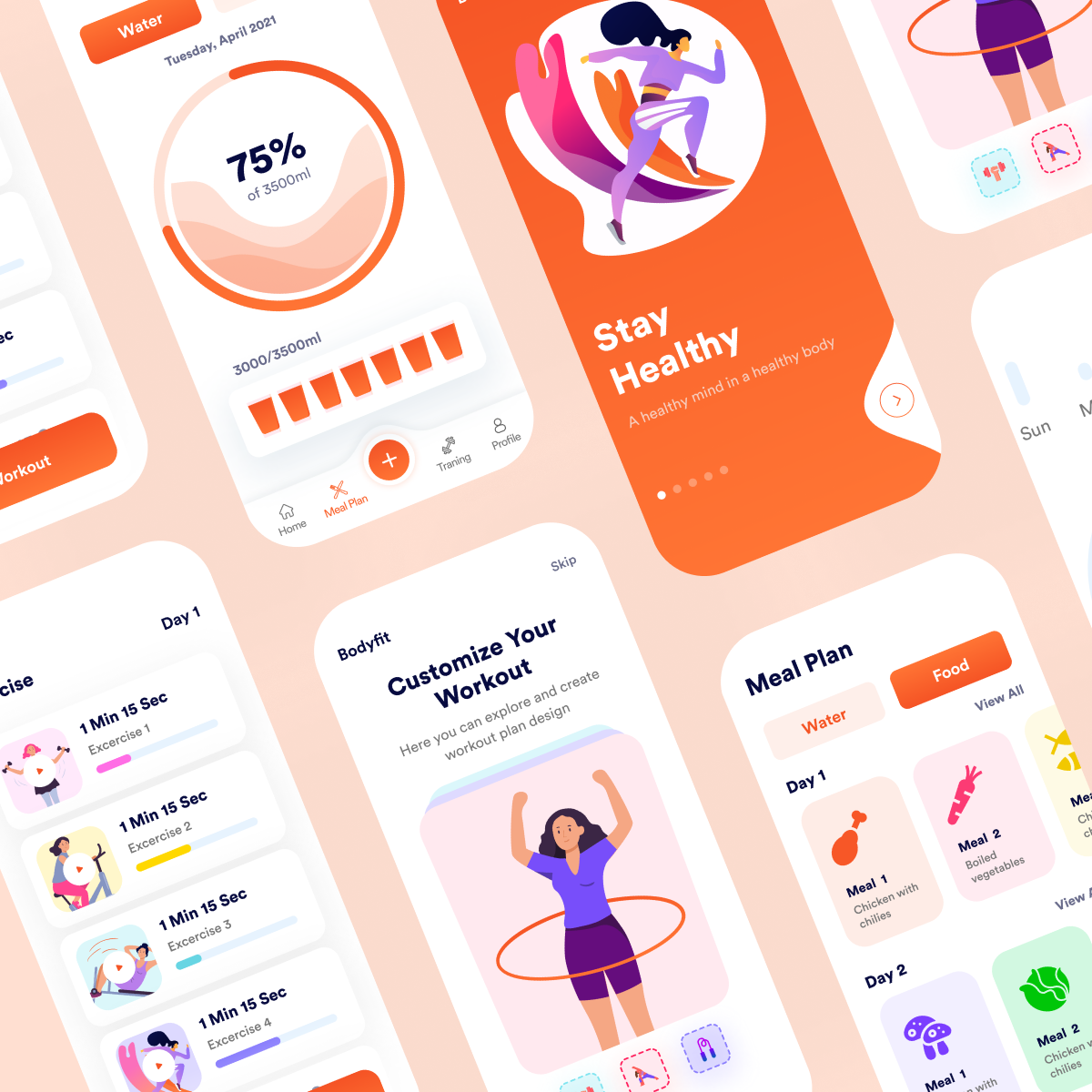 Fitness by Saddam Hosen Fitness in Mobile Apps Design Inspiration by Saddam Hosen