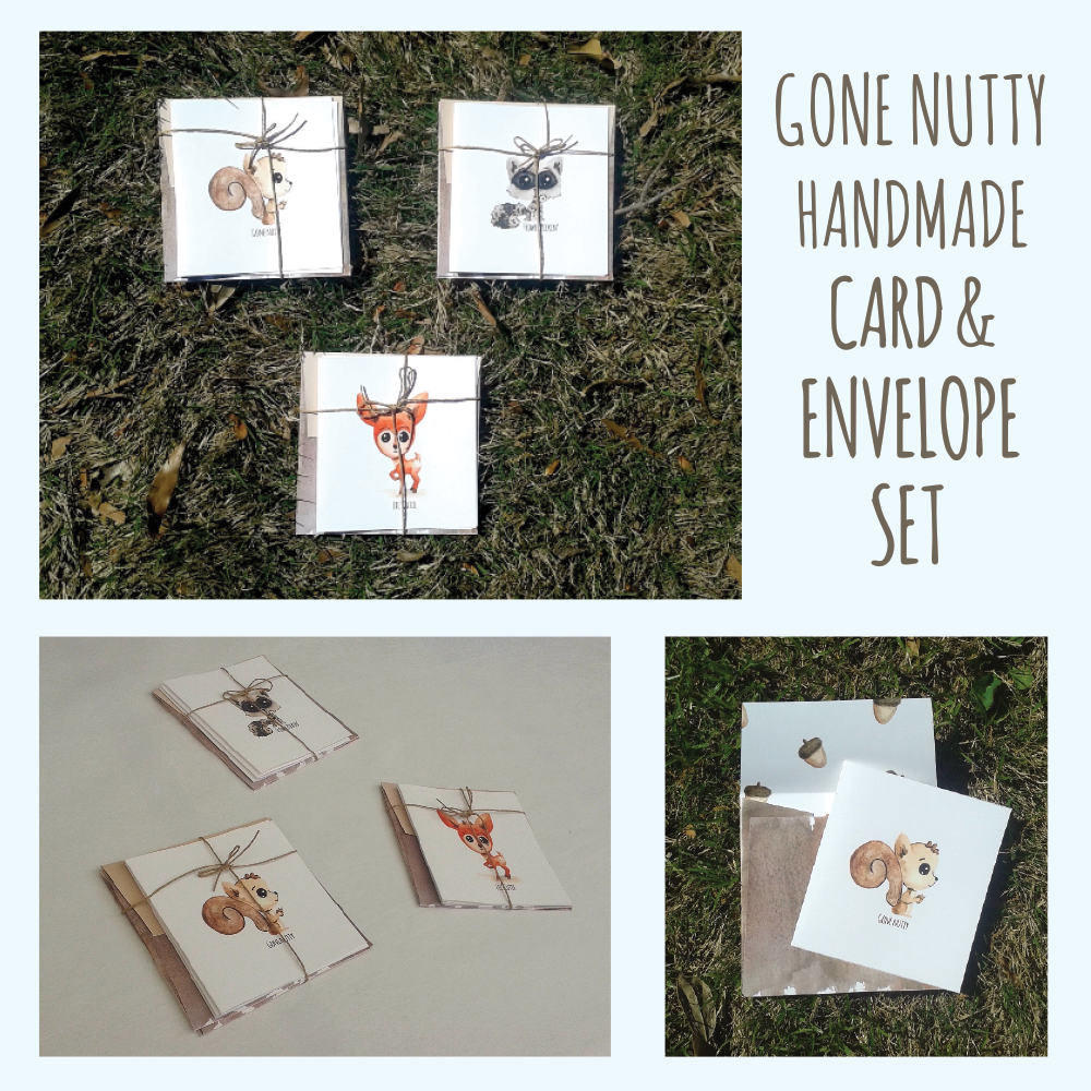 Gone Nutty Card and Envelope Set in Invitation Card Design Inspiration by Maria K Stewart Designs