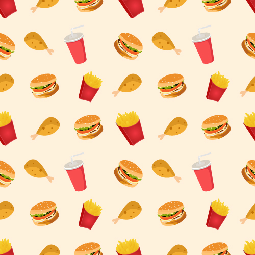 Fastfood Pattern Design in Digital Art Inspiration by Bayu Agung Mahendra