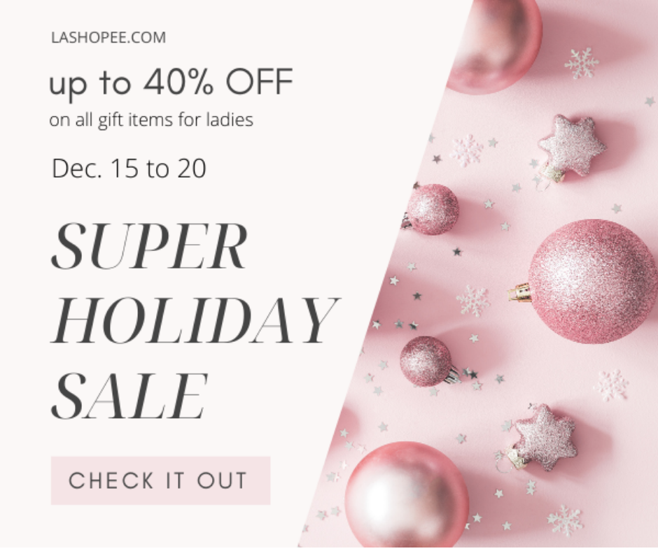 Pink Theme Let's Get Salesy Christmas Sale Ad in Facebook Post Design Inspiration by Ayn Fritzi Pachoco