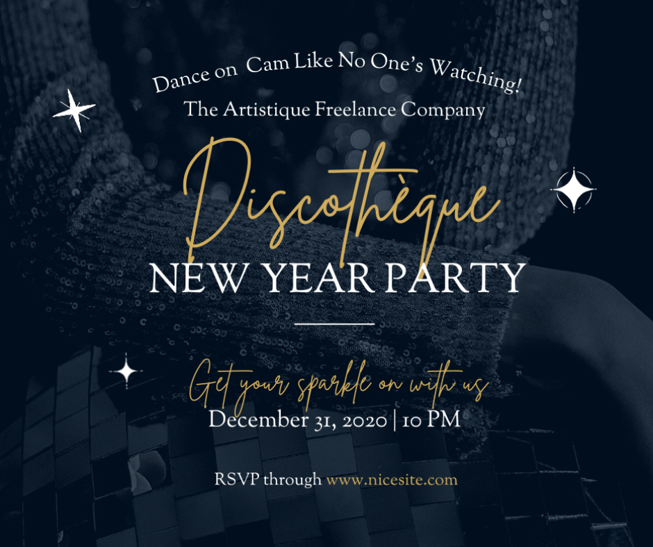 Sparkling New Year Invitation for Virtual Party by Ayn Fritzi Pachoco Sparkling New Year Invitation for Virtual Party in Invitation Card Design Inspiration by Ayn Fritzi Pachoco