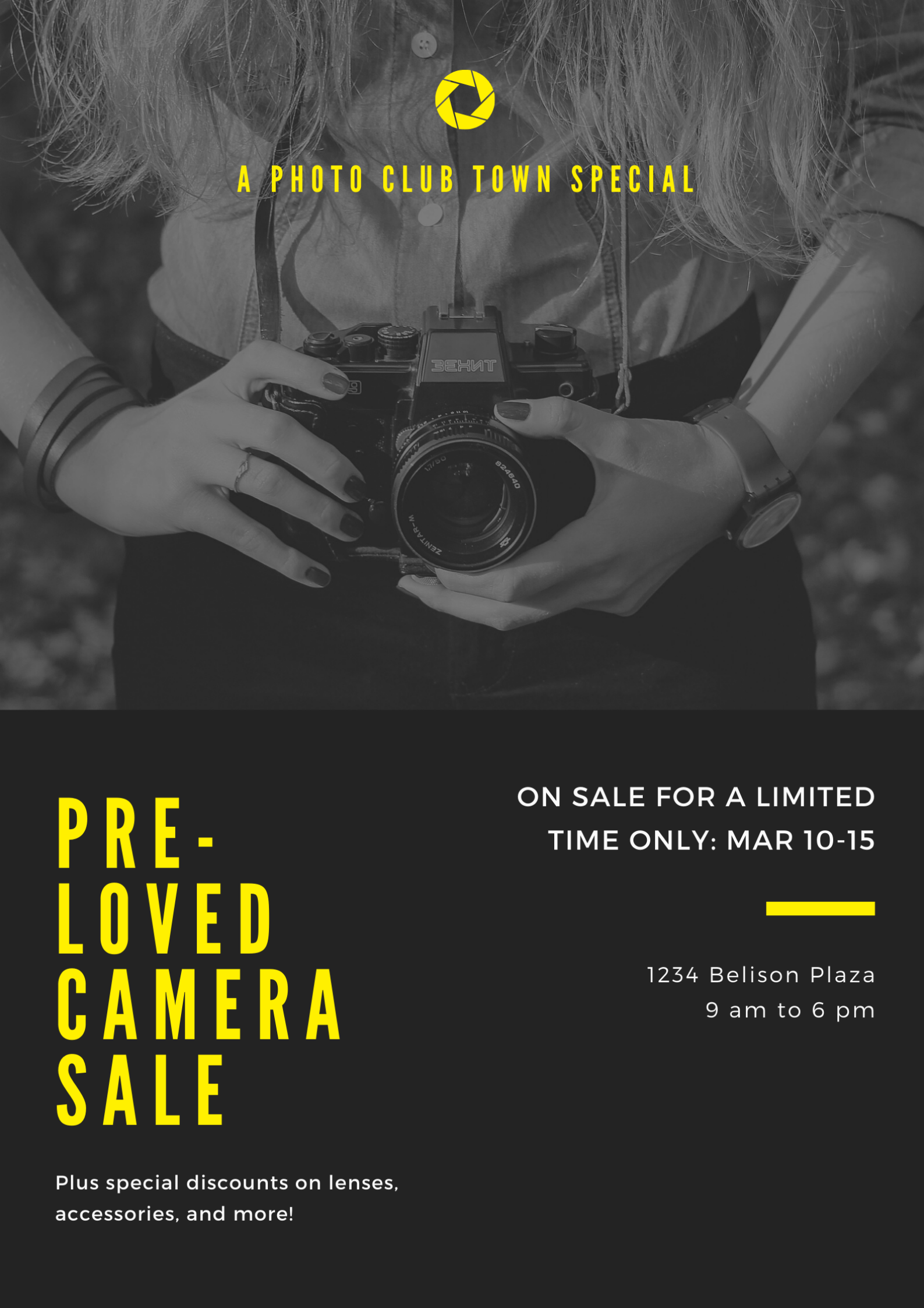 Small town business pre-loved camera sale. by Ayn Fritzi Pachoco Small town business pre-loved camera sale. in Poster Design Inspiration by Ayn Fritzi Pachoco