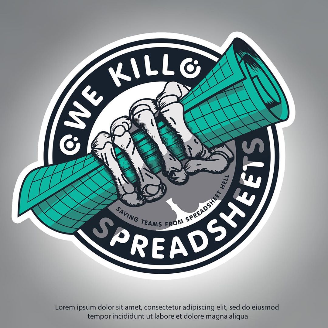 We Kill Spreadsheets in Sticker Design Inspiration by Classgraphics