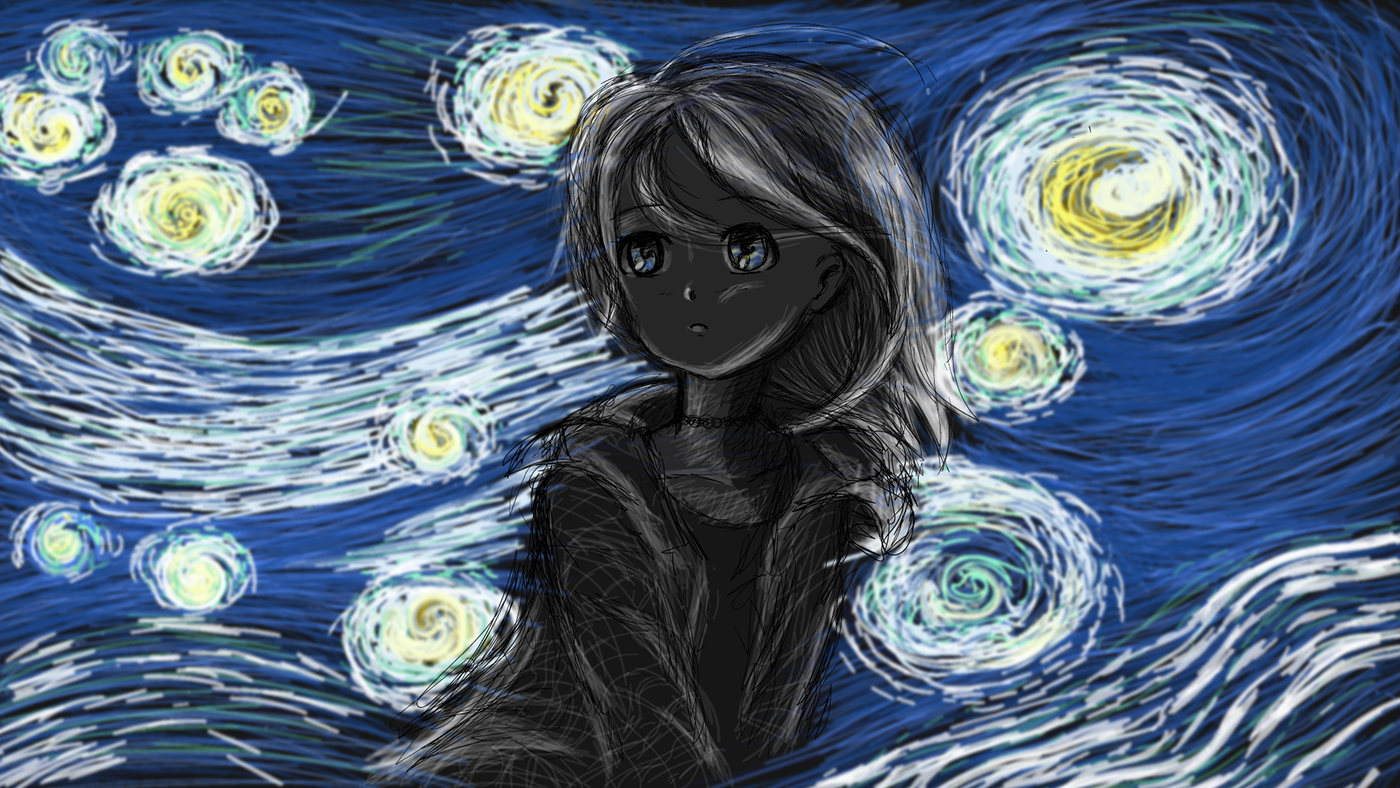 Van Gogh anime style by Maram Albawwab Van Gogh anime style in Digital Art Inspiration by Maram Albawwab