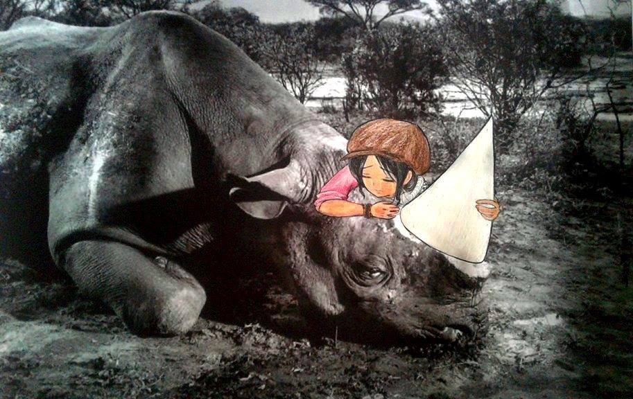 rhino poor animal in Drawing Inspiration by Maram Albawwab