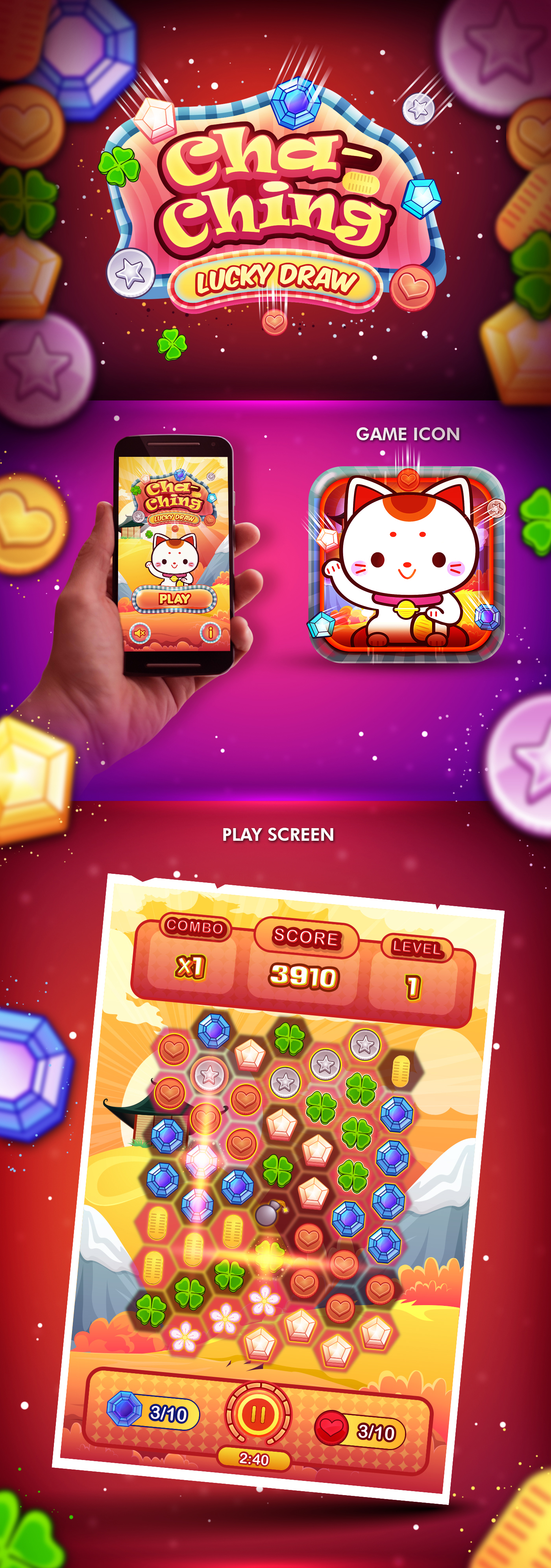 Cha-Ching-Lucky-Draw-Game-Design by Ndesignart Cha-Ching-Lucky-Draw-Game-Design in Illustration and Graphics Inspiration by Ndesignart