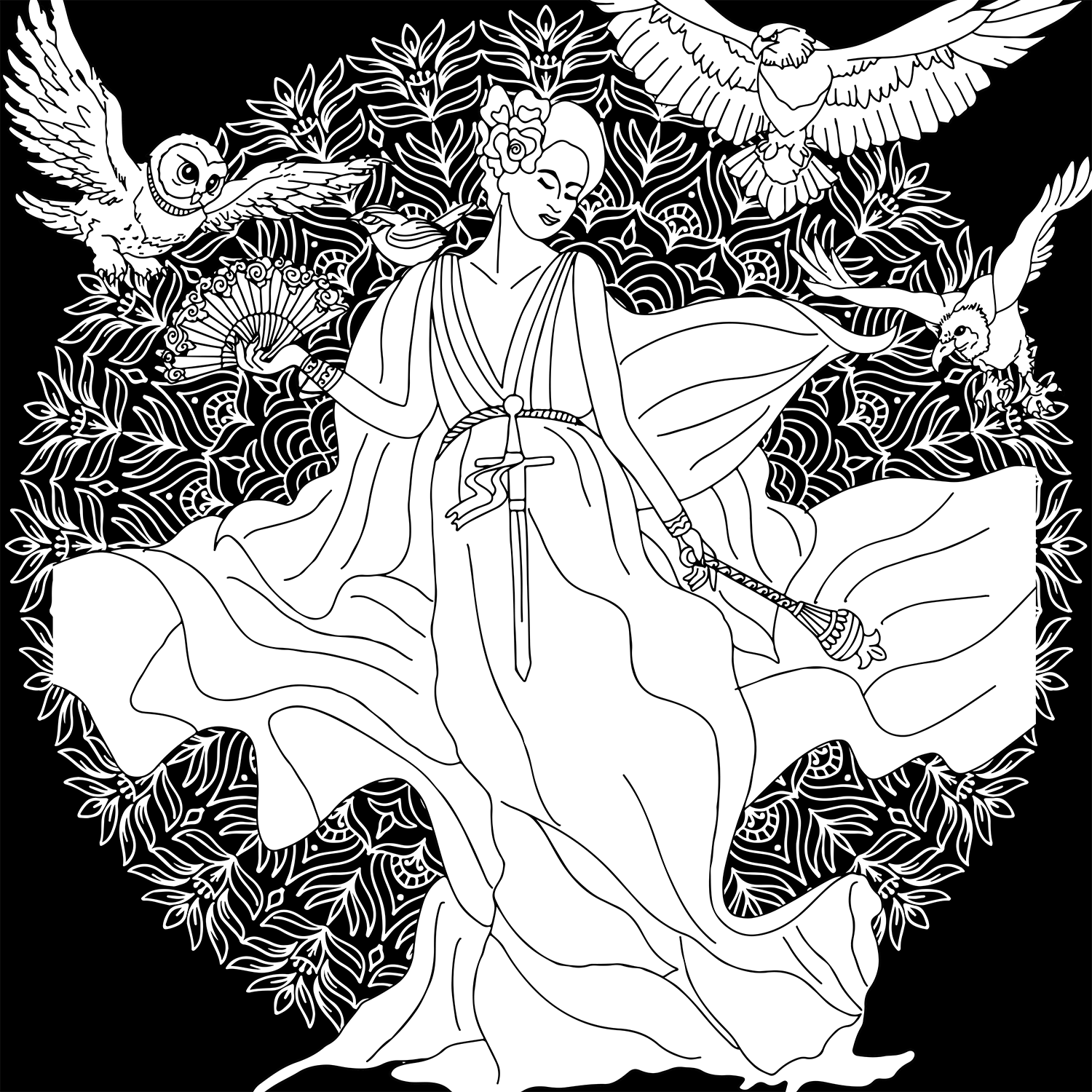 The Greek Goddess in Drawing Inspiration by Not Just Doodle