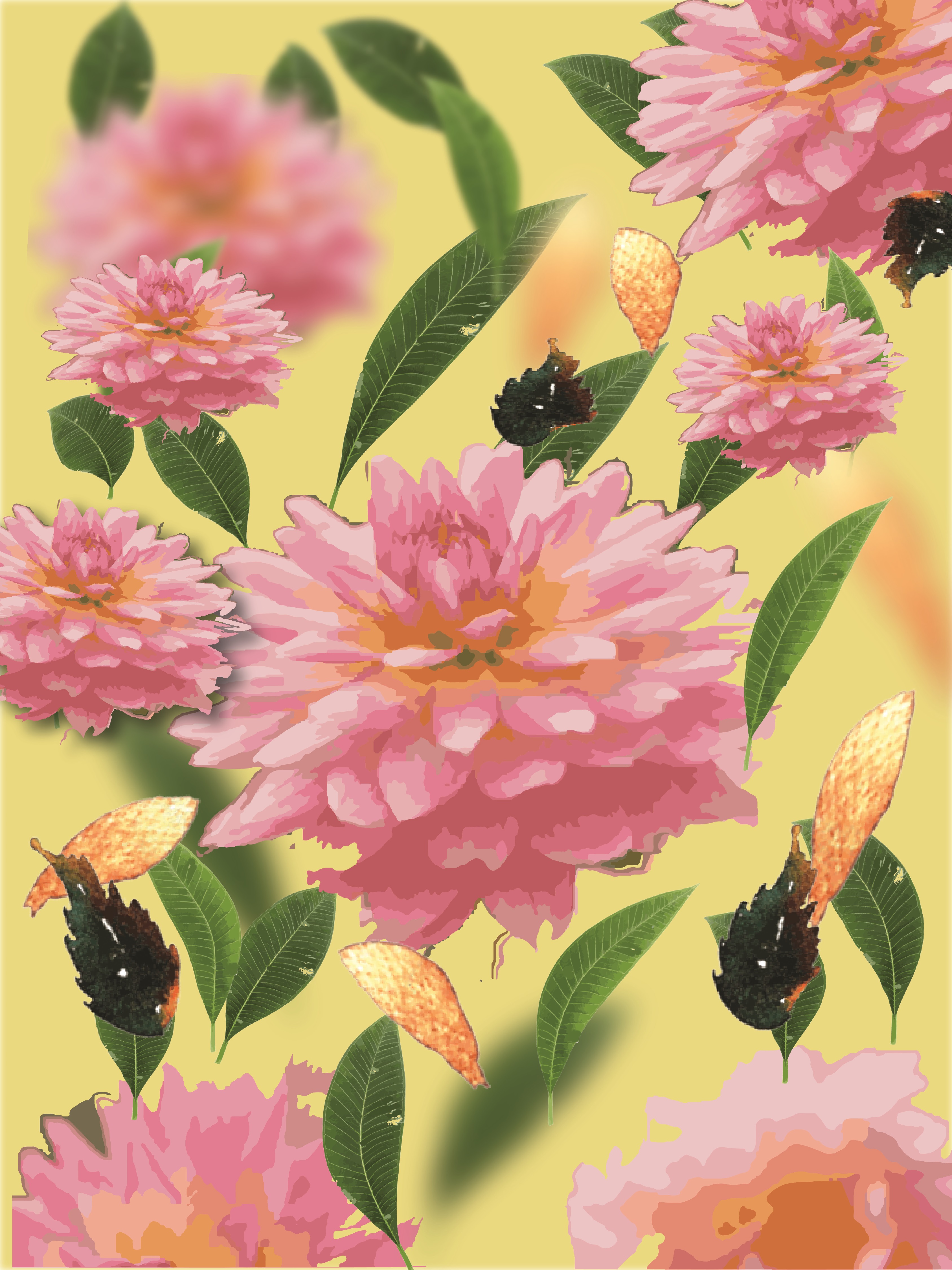 Dahlia surface pattern design by Nahid Dahlia surface pattern design in Bag & Tote Design Inspiration by Nahid
