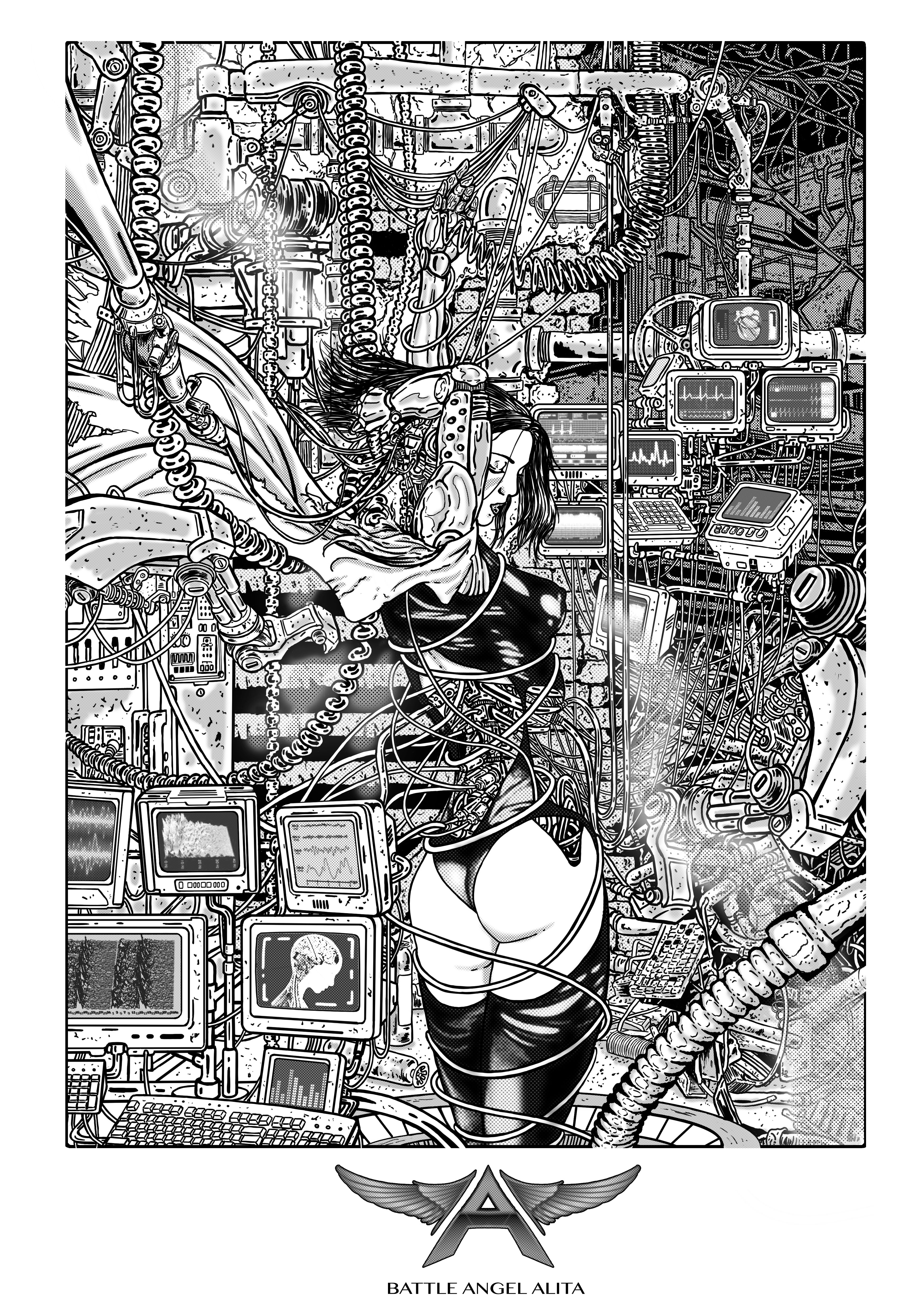 Battle Angel Alita in Illustration and Graphics Inspiration by Kane Gallagher