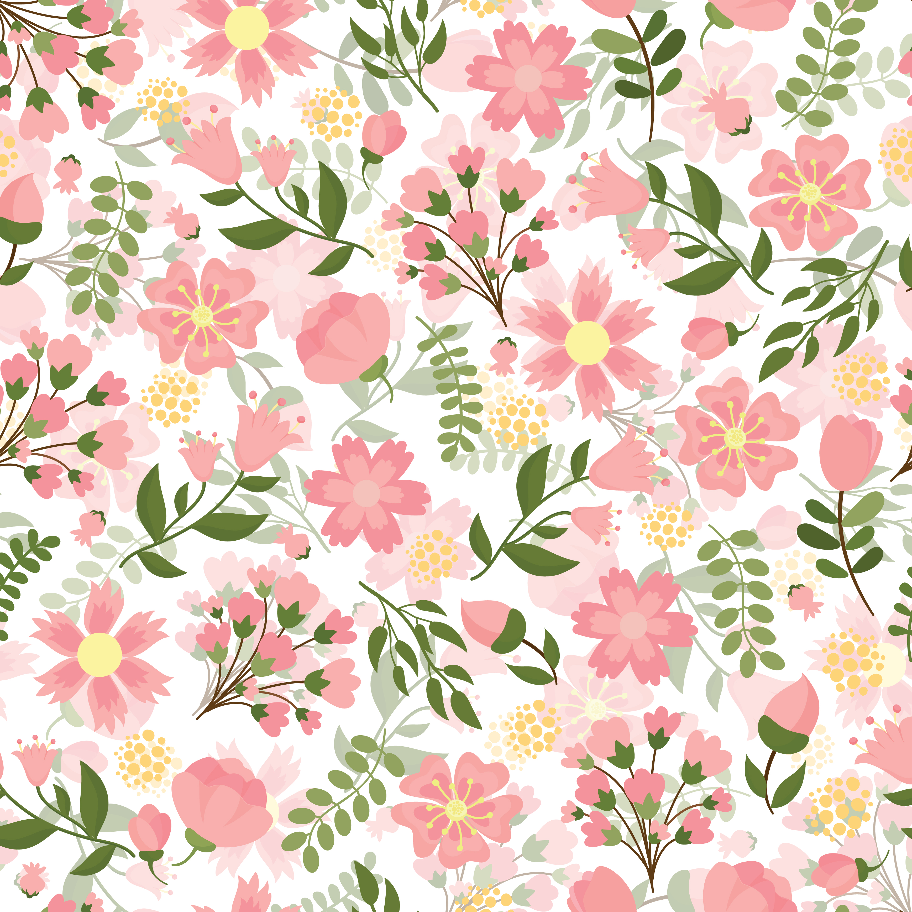 Seamless Floral Pattern in Illustration and Graphics Inspiration by Syed Usama