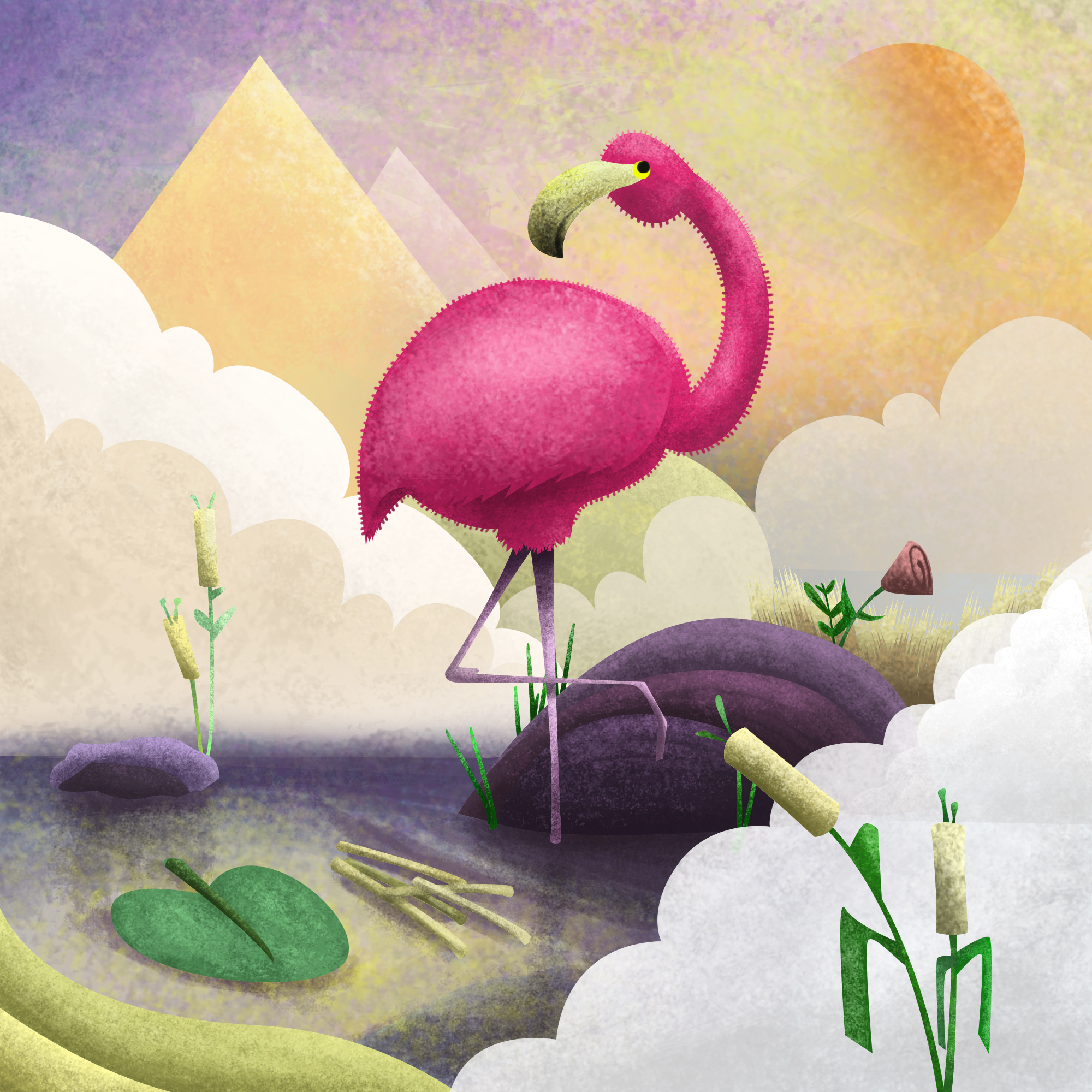 Illustration of the Flamingo by Grafikfurkan Illustration of the Flamingo in Illustration and Graphics Inspiration by Grafikfurkan