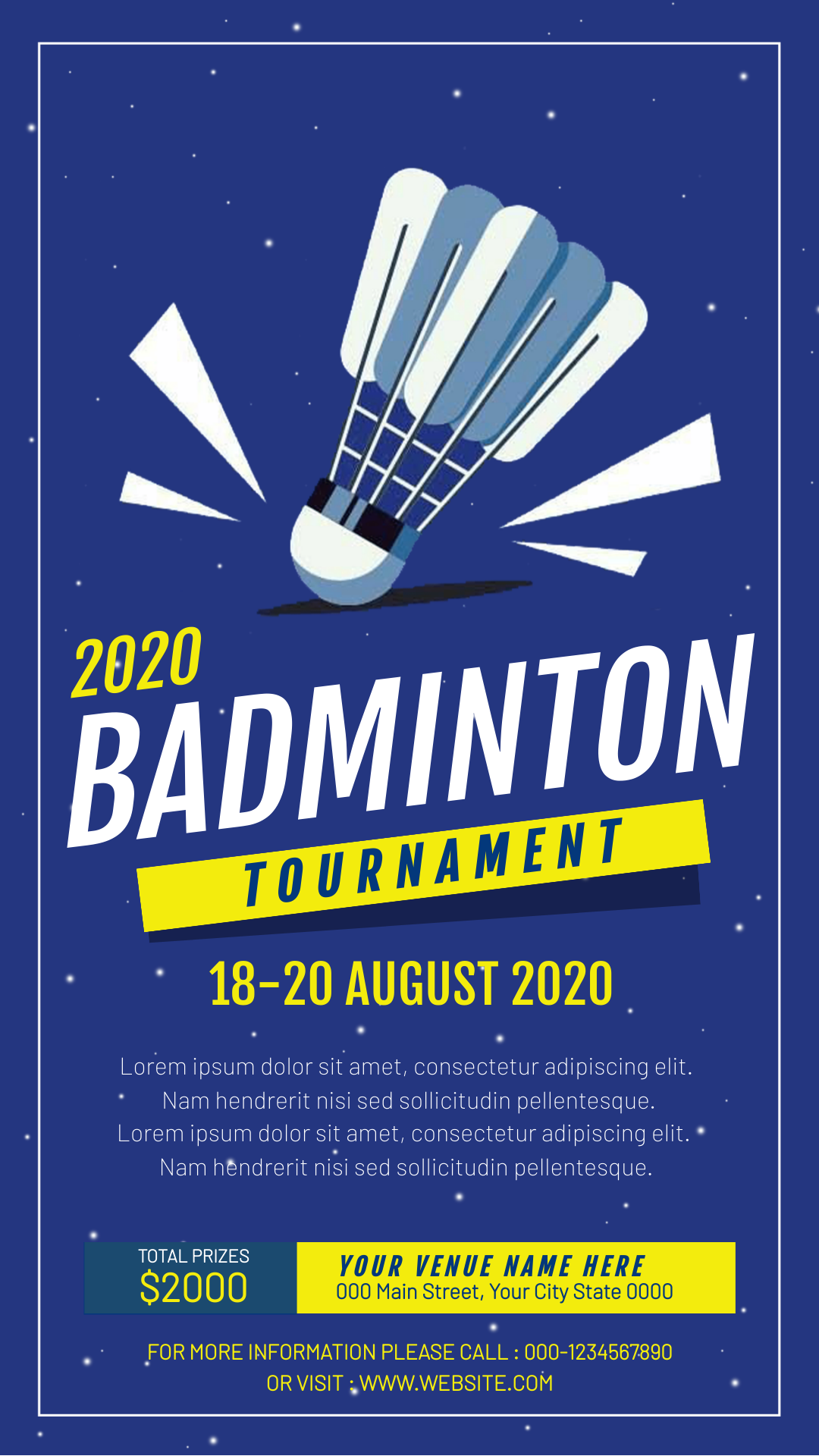 Badminton tournament by Irene Marvel Badminton tournament in Instagram Story Inspiration by Irene Marvel