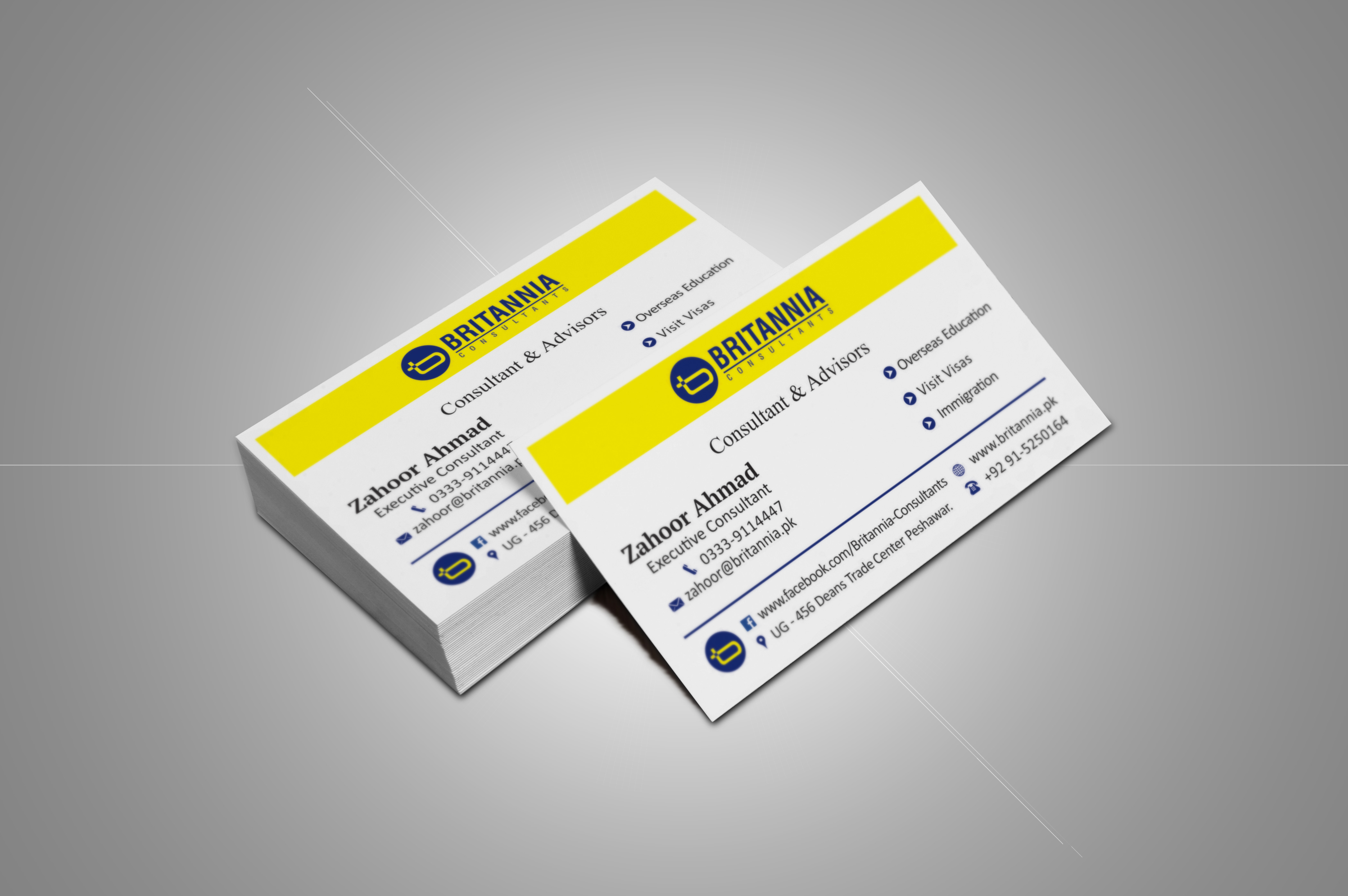 Britannia Consultant by adiafridi22 Britannia Consultant in Business Card Design Inspiration by adiafridi22