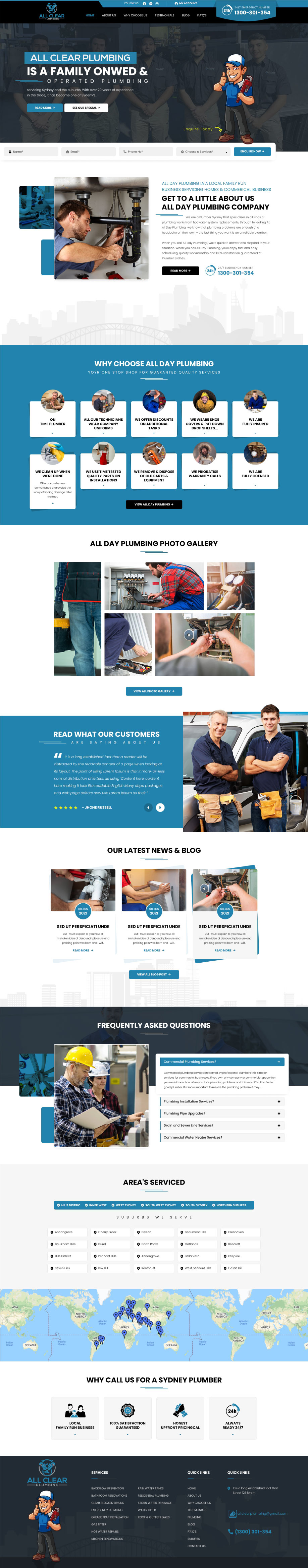 All Clear Plumbing in Website Design Inspiration by Gendesign