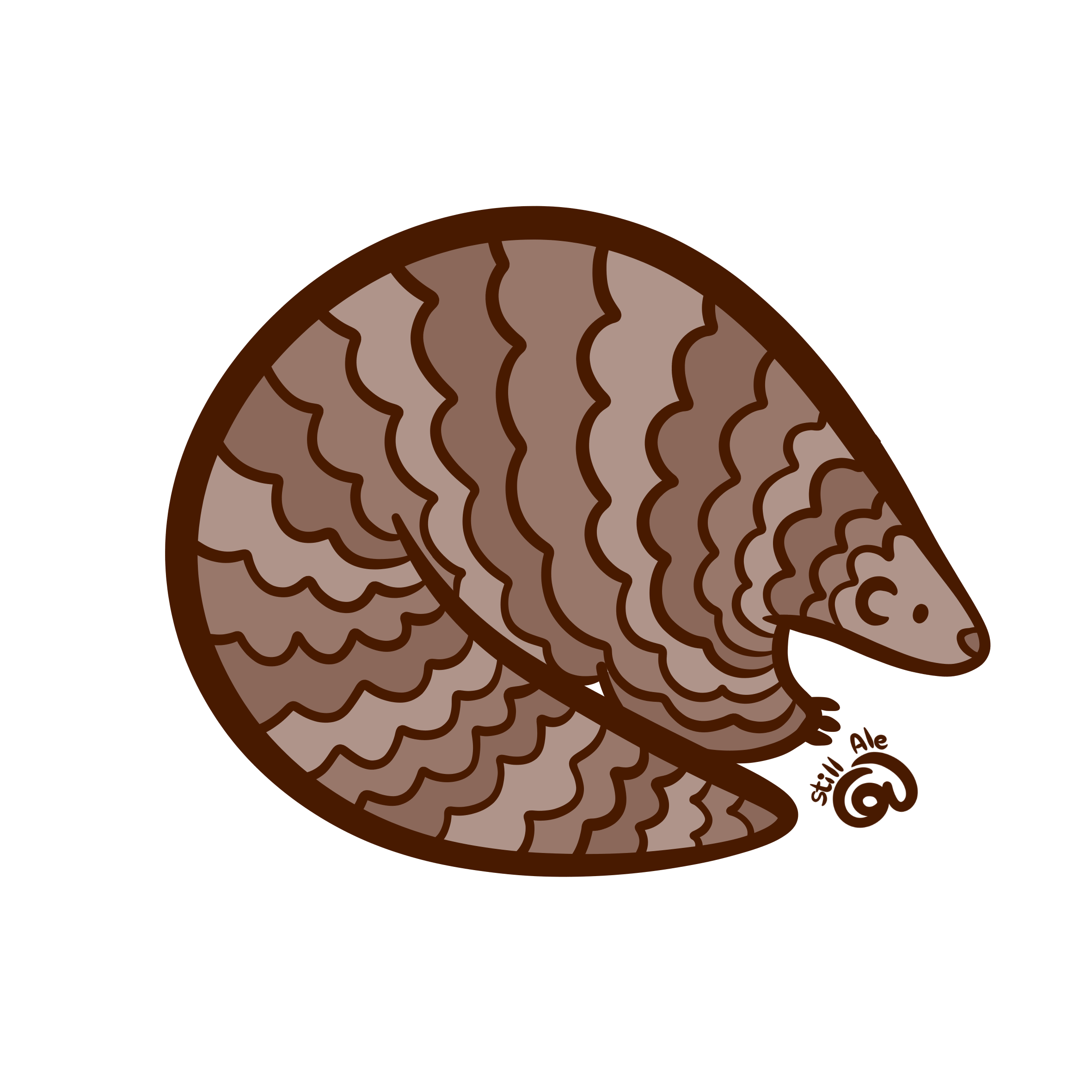 Pangolin in Digital Art Inspiration by María Alejandra Guerra