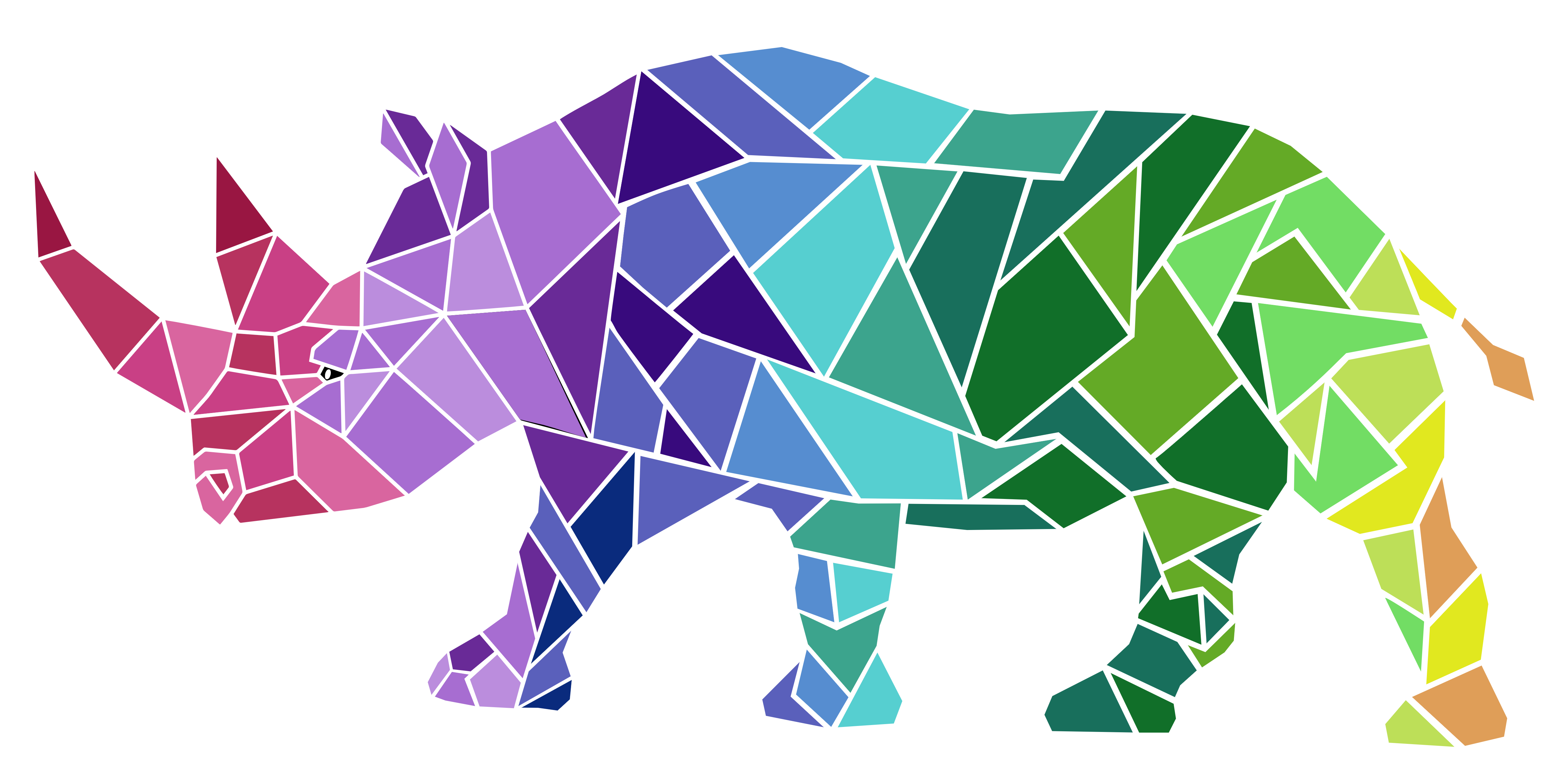 Geometric Rhino Mosaic in Digital Art Inspiration by Ella Daniels