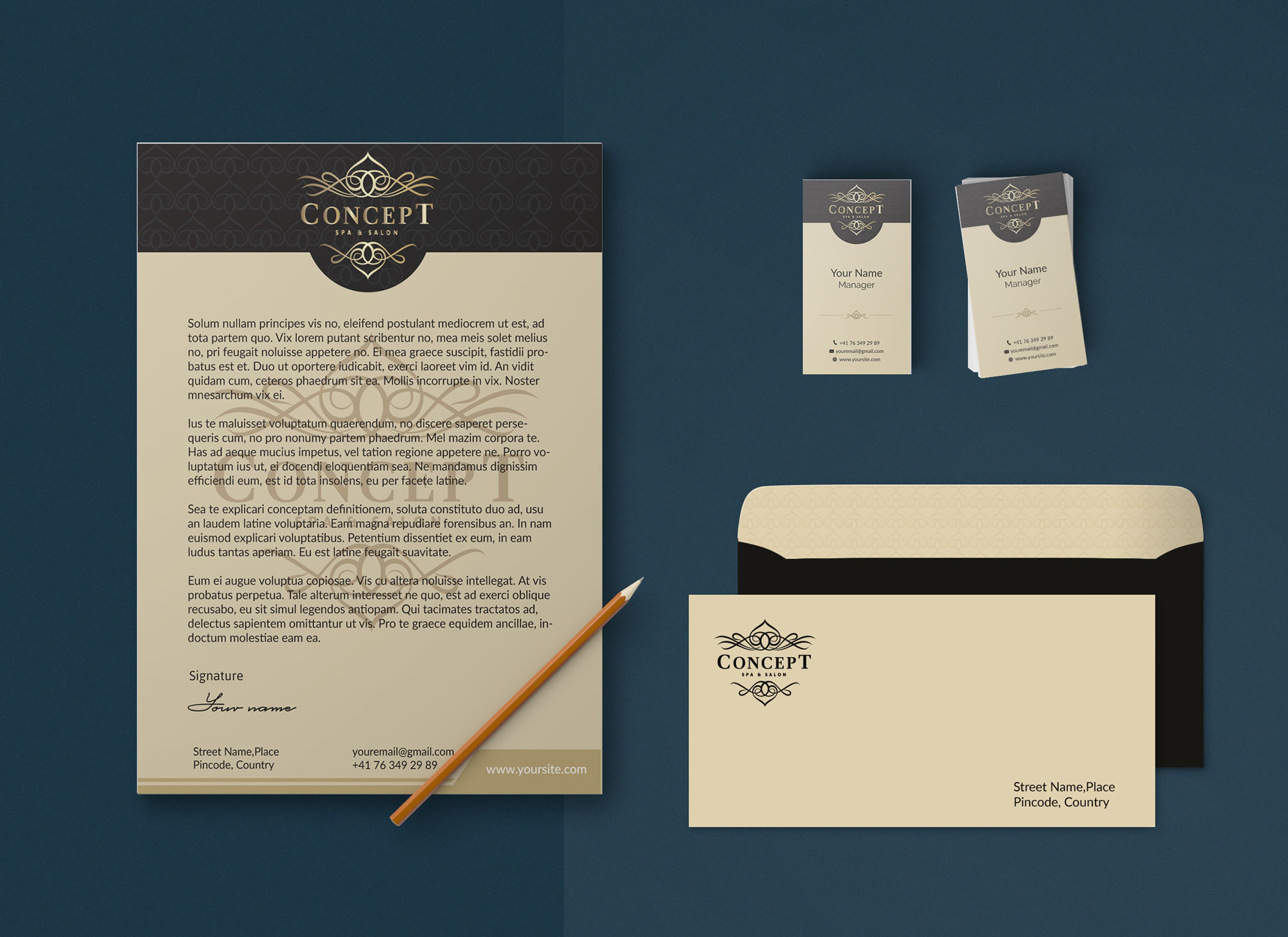 Stationary design for Cosmetic salon and spa by Se_design Stationary design for Cosmetic salon and spa in Stationery Design Inspiration by Se_design
