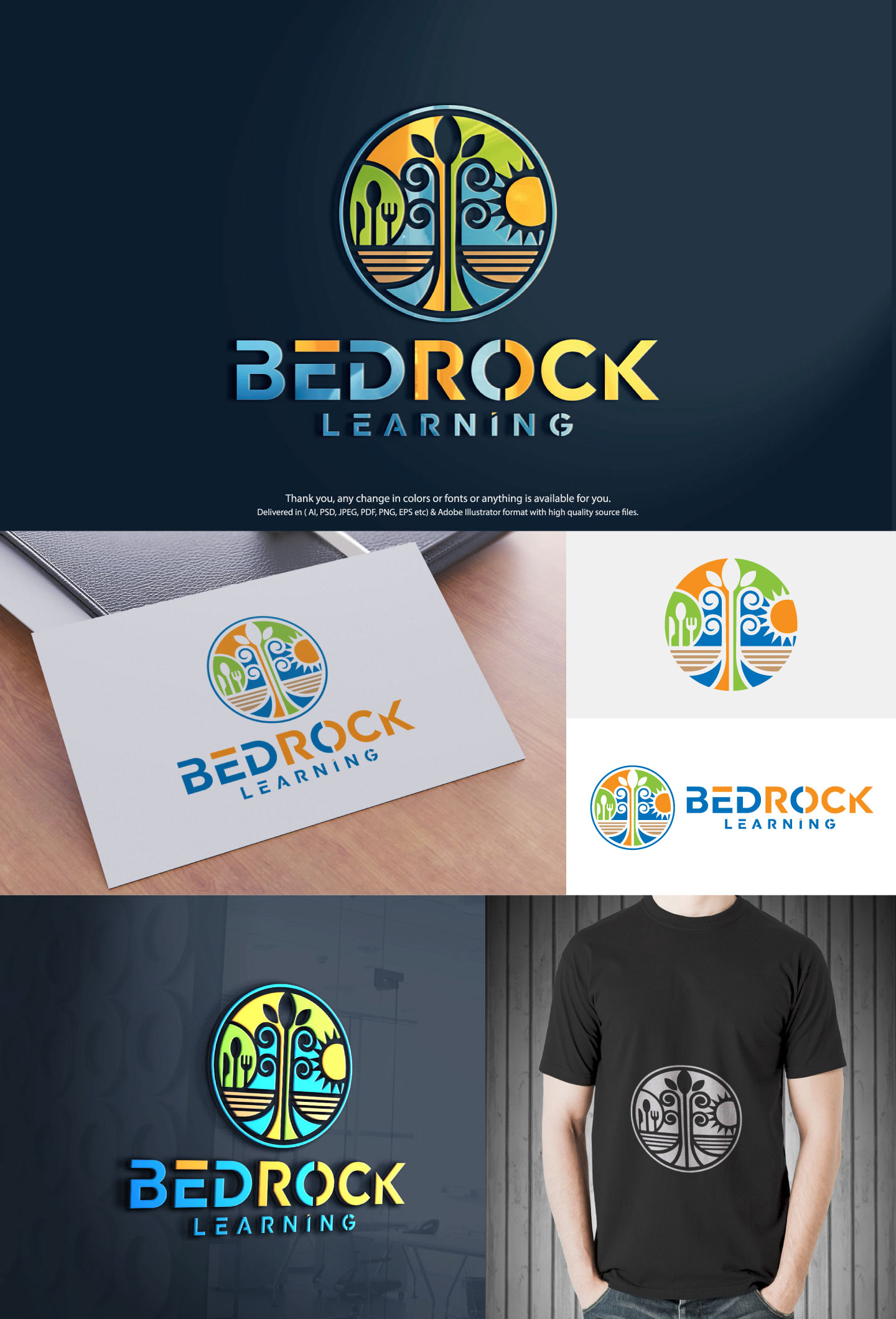 Bedrock Learning by Creative Bedrock Learning in Logo & Brand Identity Inspiration by Creative