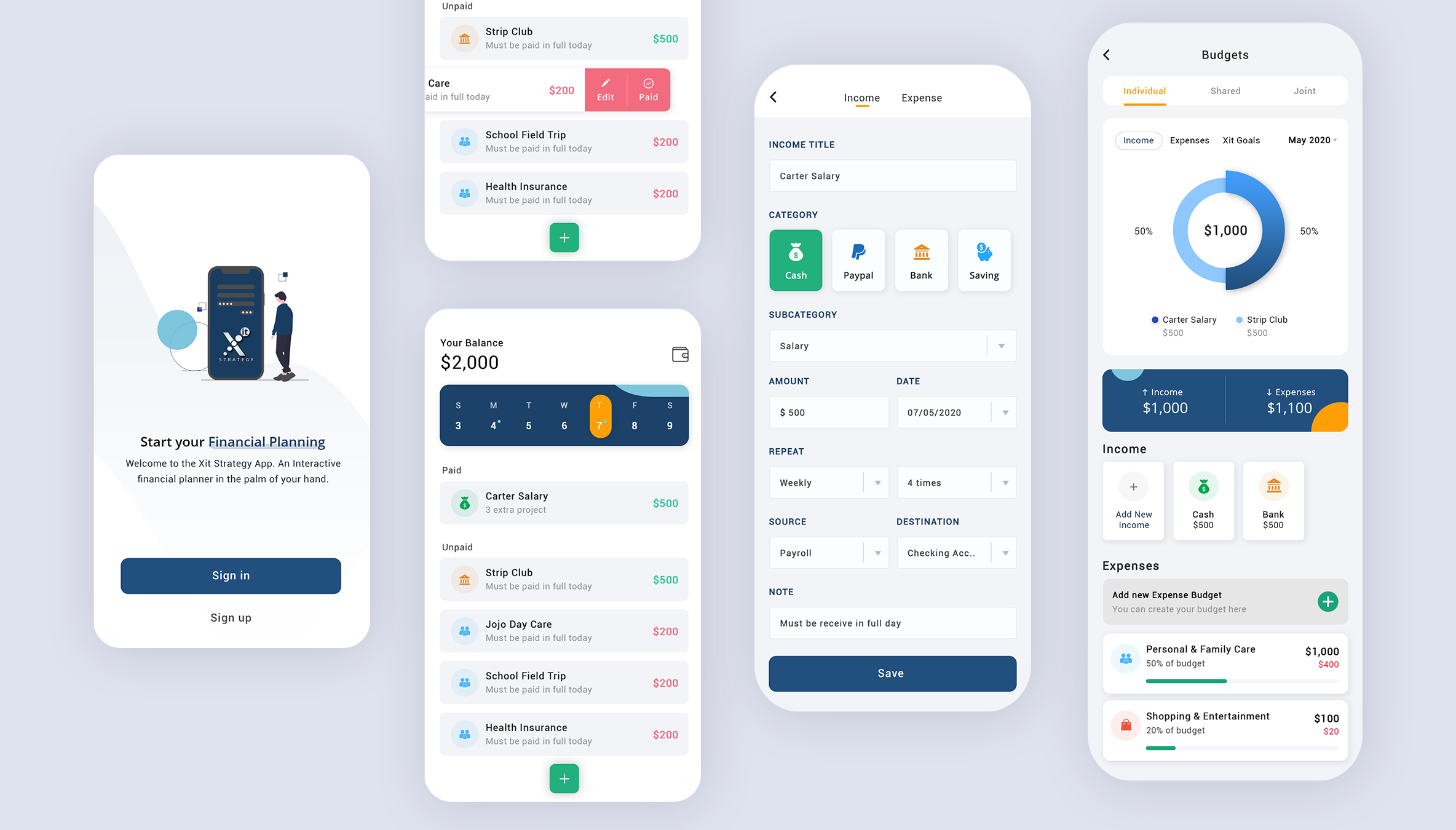 Financial app in Mobile Apps Design Inspiration by Dofrans