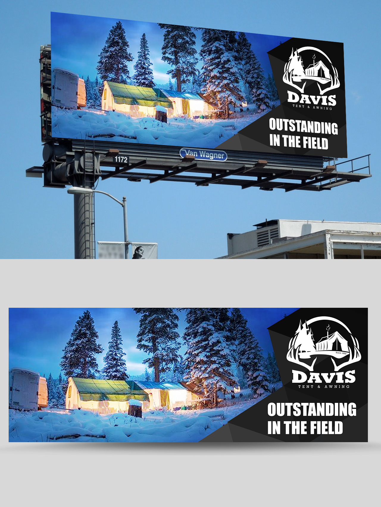logo and big banner or billboard for company Davis Te by Summer Design logo and big banner or billboard for company Davis Te in Billboard Design Inspiration by Summer Design