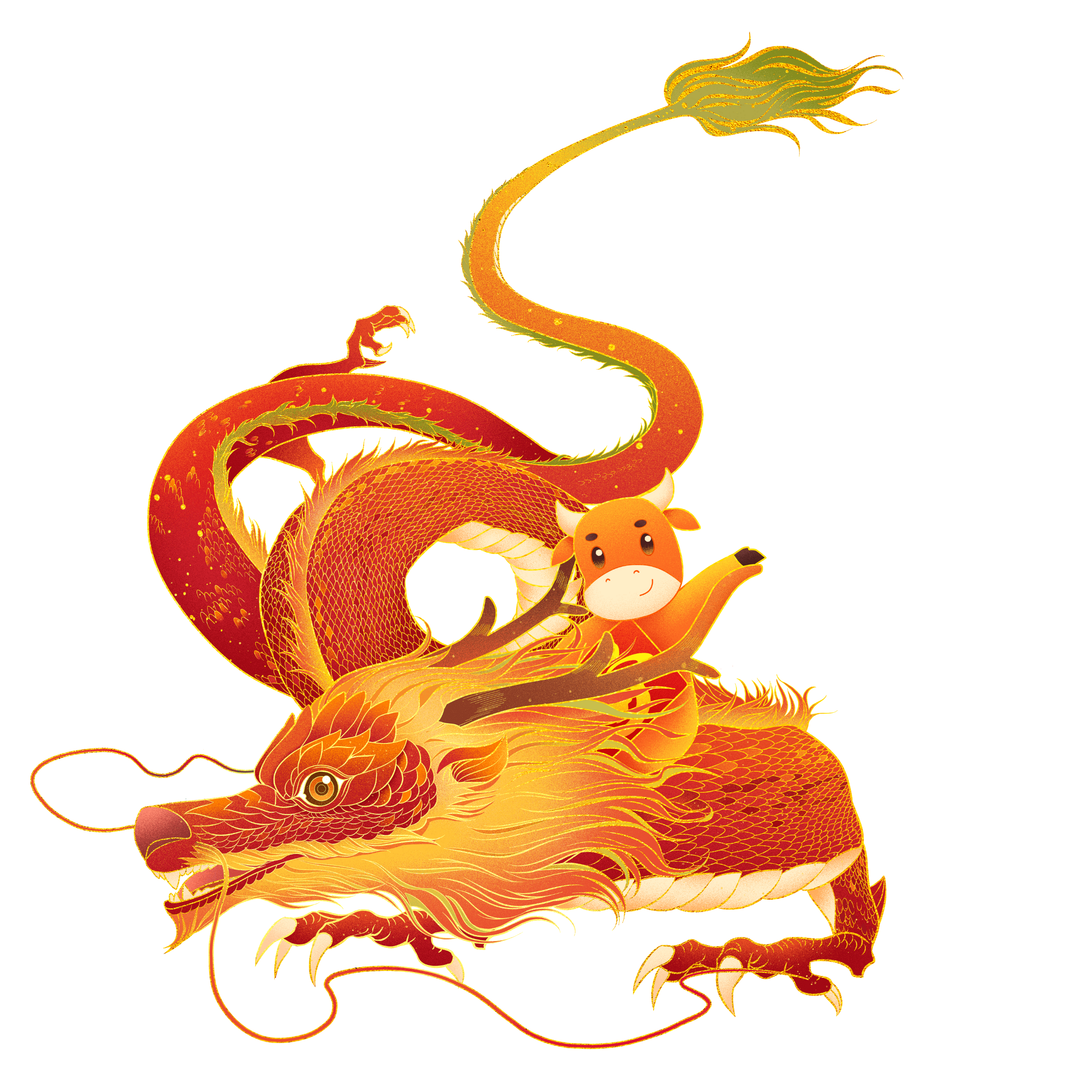 Dragon and ox by Maricarmen Herrejon Dragon and ox in Digital Art Inspiration by Maricarmen Herrejon