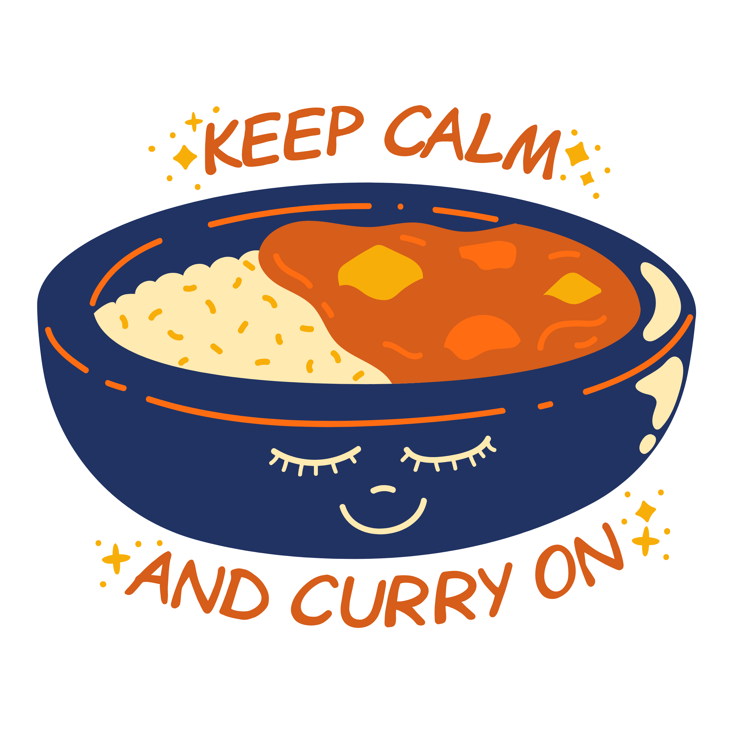 Keep calm and curry on by Maricarmen Herrejon Keep calm and curry on in Caricature Inspiration by Maricarmen Herrejon