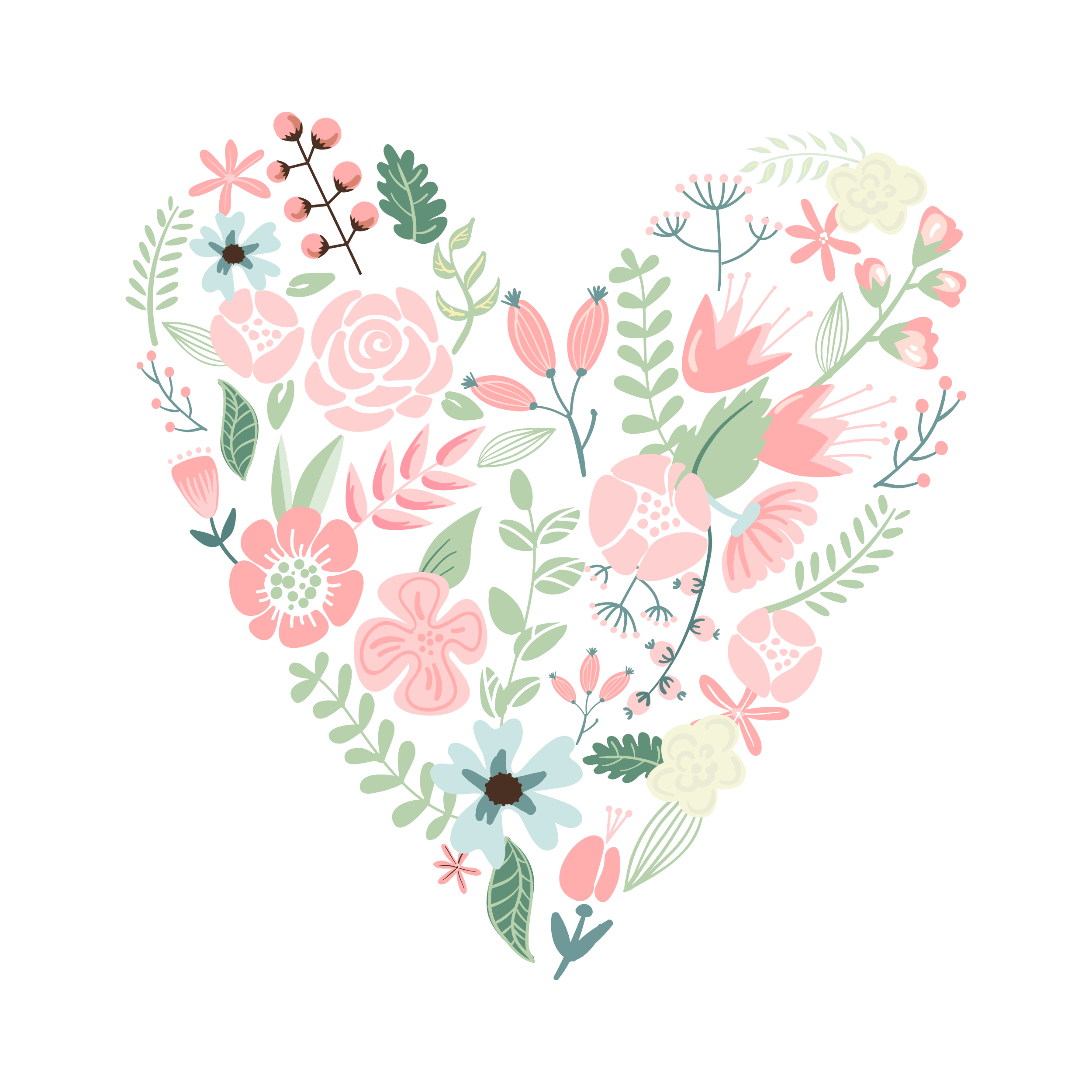 Blooming heart in Doodle Art Inspiration by Maricarmen Herrejon