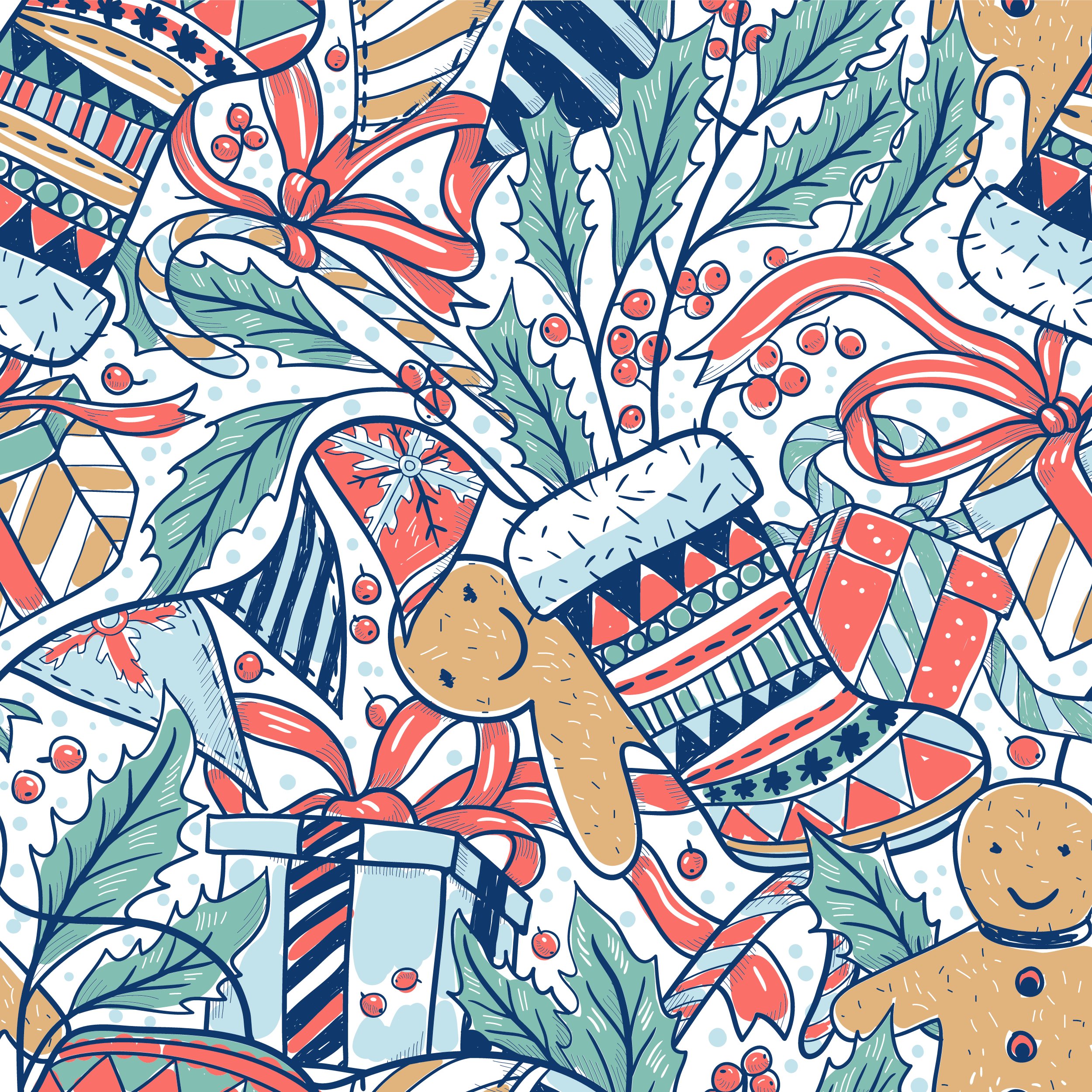 Christmas in Pattern & Surface Design Inspiration by Maricarmen Herrejon