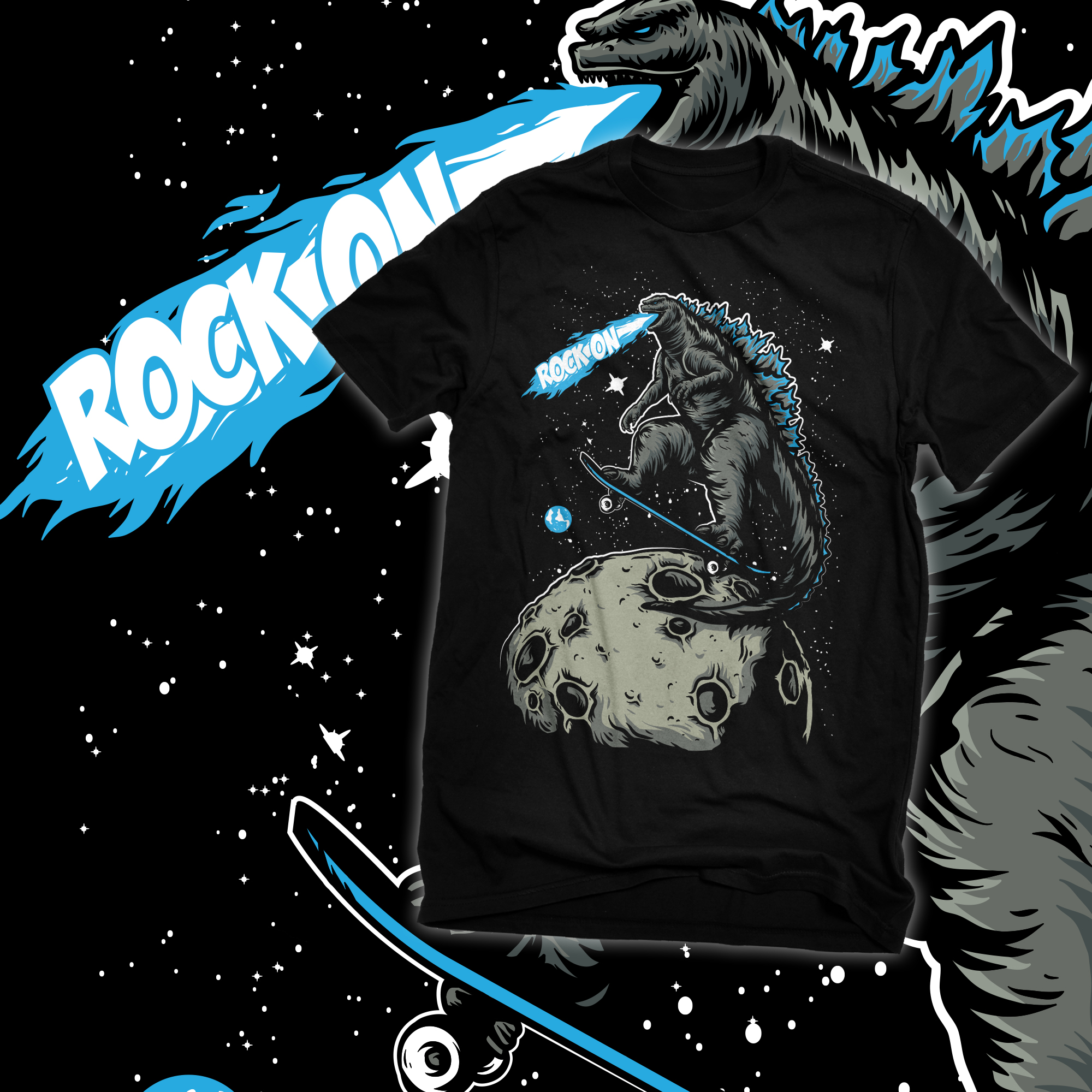 funny godzilla shirt concept (godzilla on space) by Satrio Alfandi Aldiansyah funny godzilla shirt concept (godzilla on space) in Illustration and Graphics Inspiration by Satrio Alfandi Aldiansyah