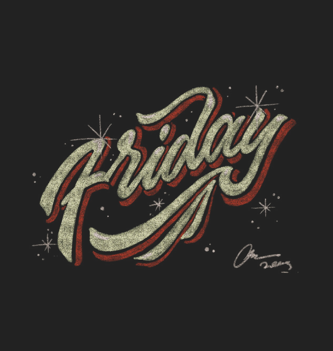 Friday am in love in Hand Lettering Inspiration by Ketut Sedana