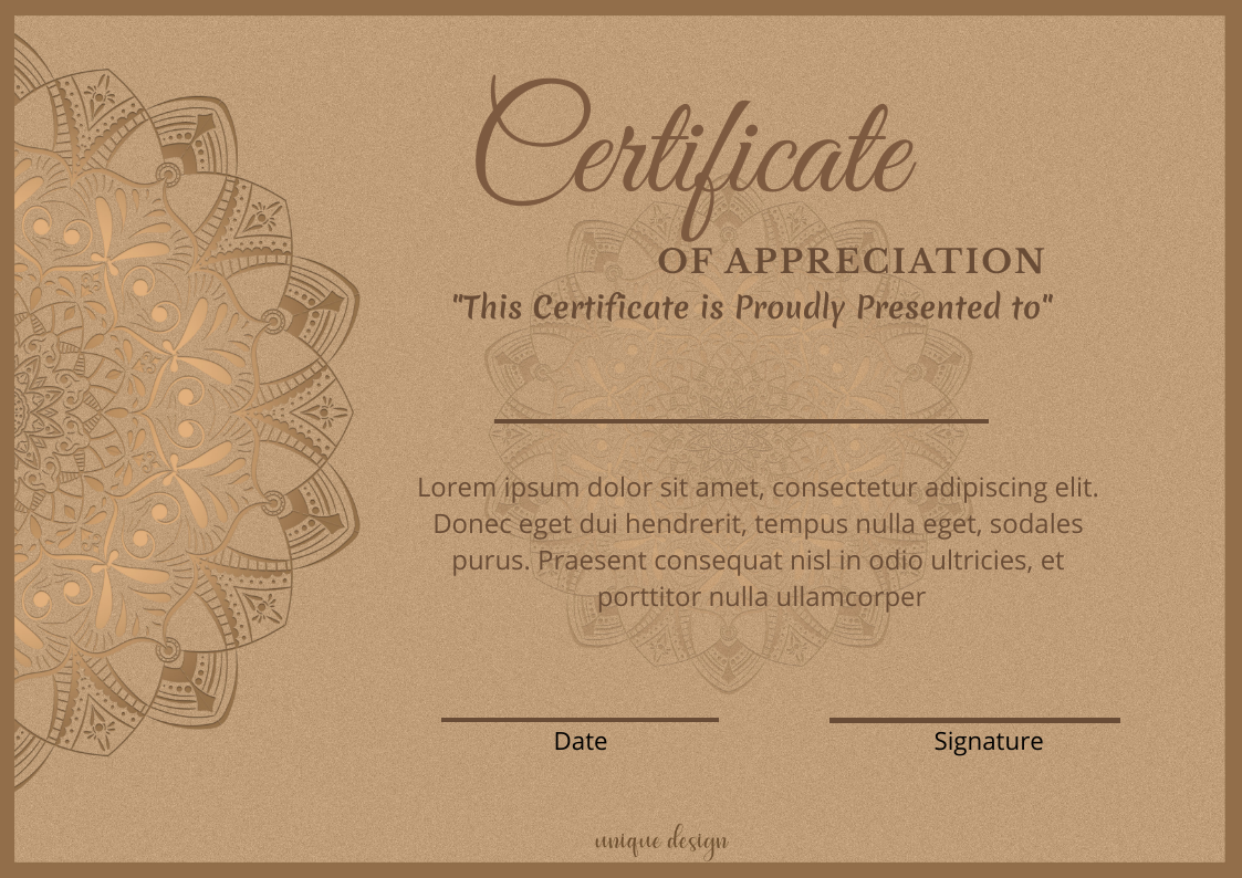 certificate of Appriciation by Ani Malik certificate of Appriciation in Certificate Inspiration by Ani Malik