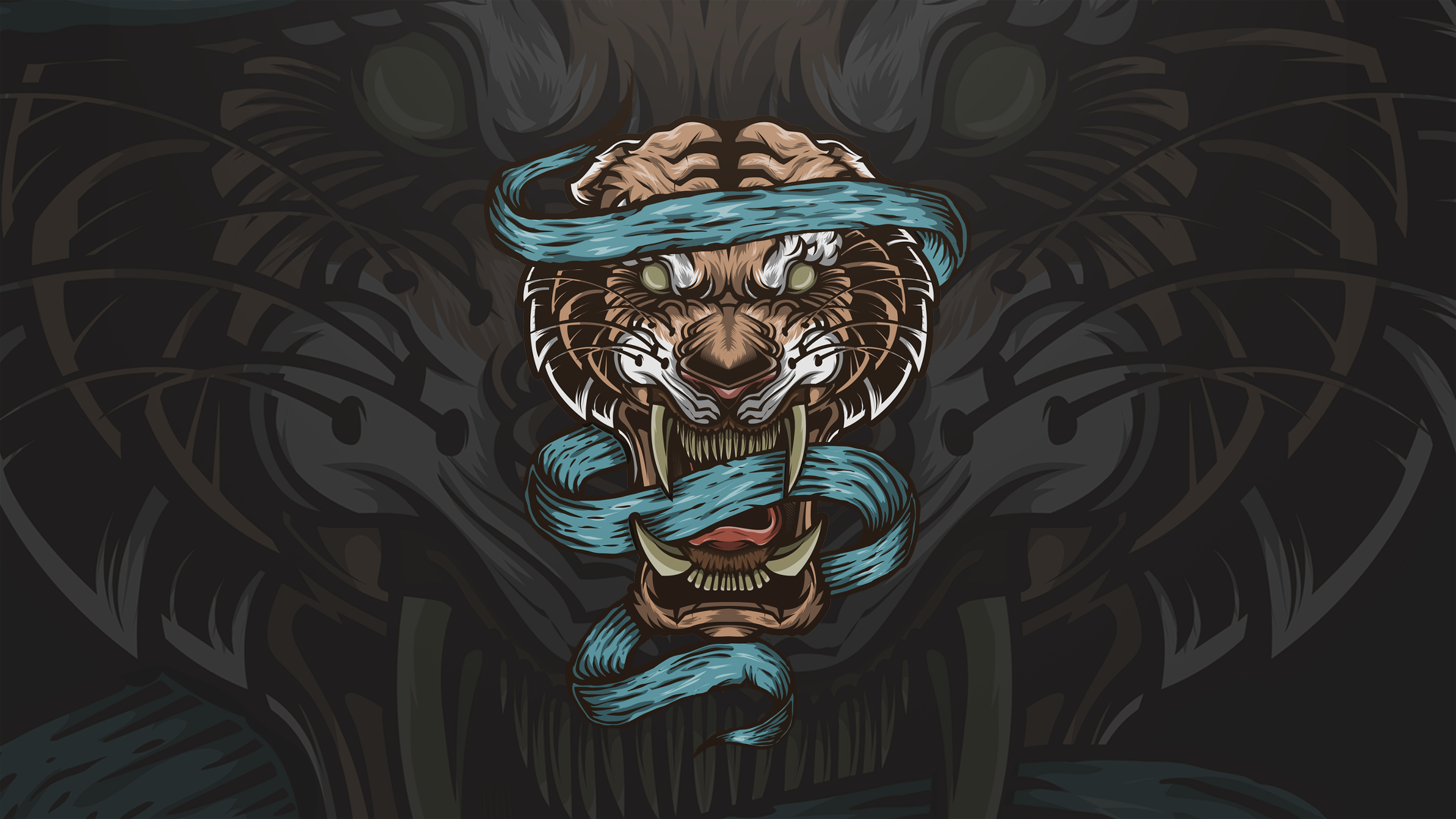 Ribbon Tiger by Sensemerch Ribbon Tiger in T-Shirt Design Inspiration by Sensemerch