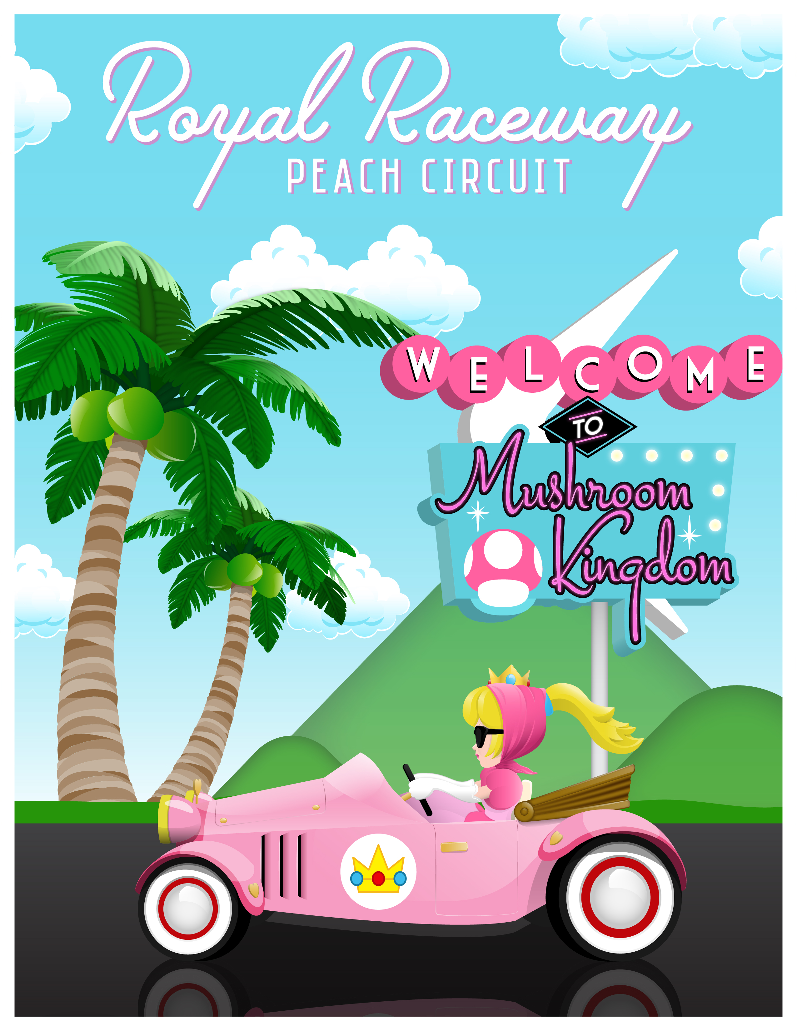 Royal Raceway Poster by Joelle Guagliardo Royal Raceway Poster in Cartoon & Caricature Inspiration by Joelle Guagliardo