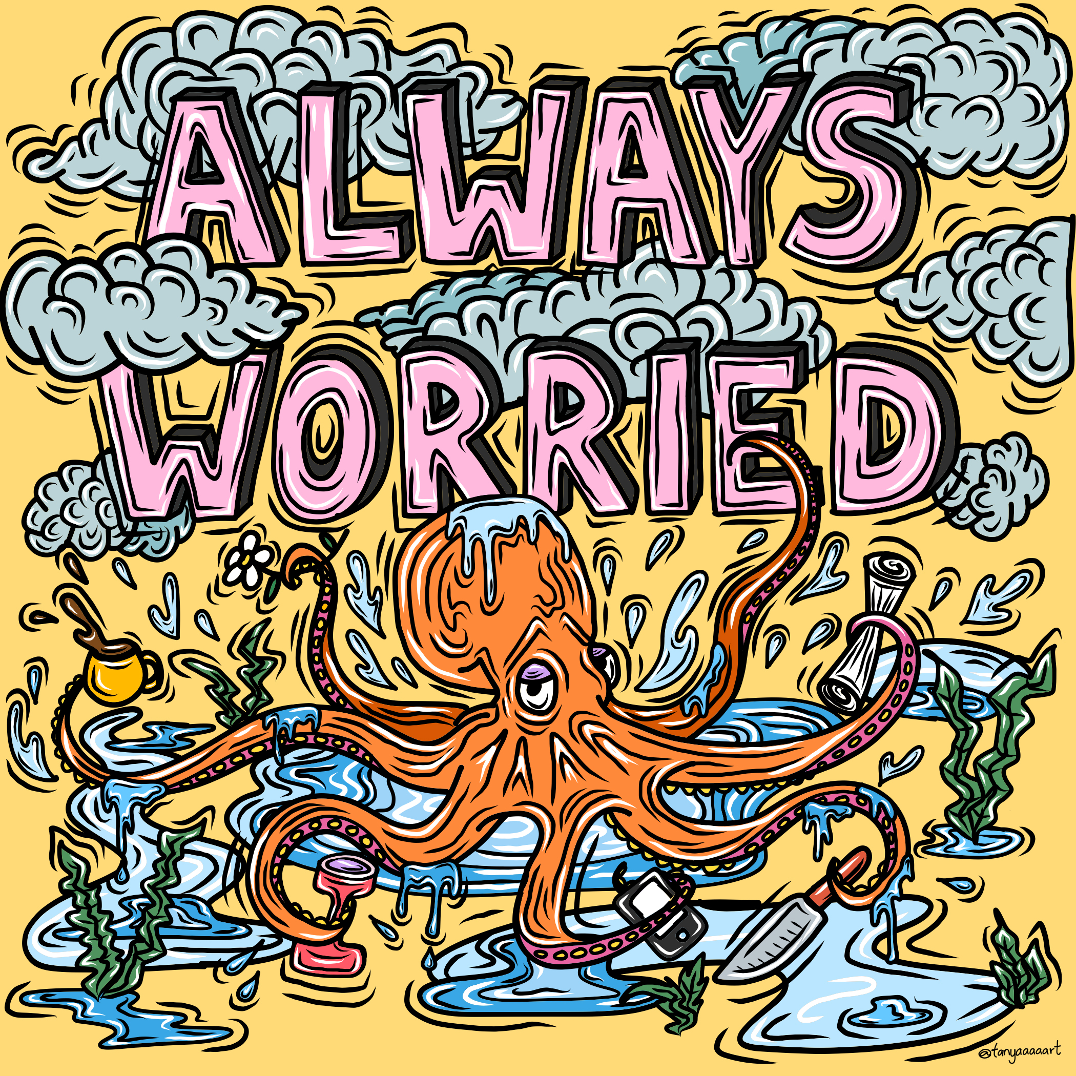 Always worried in Illustration and Graphics Inspiration by Tanya Hong