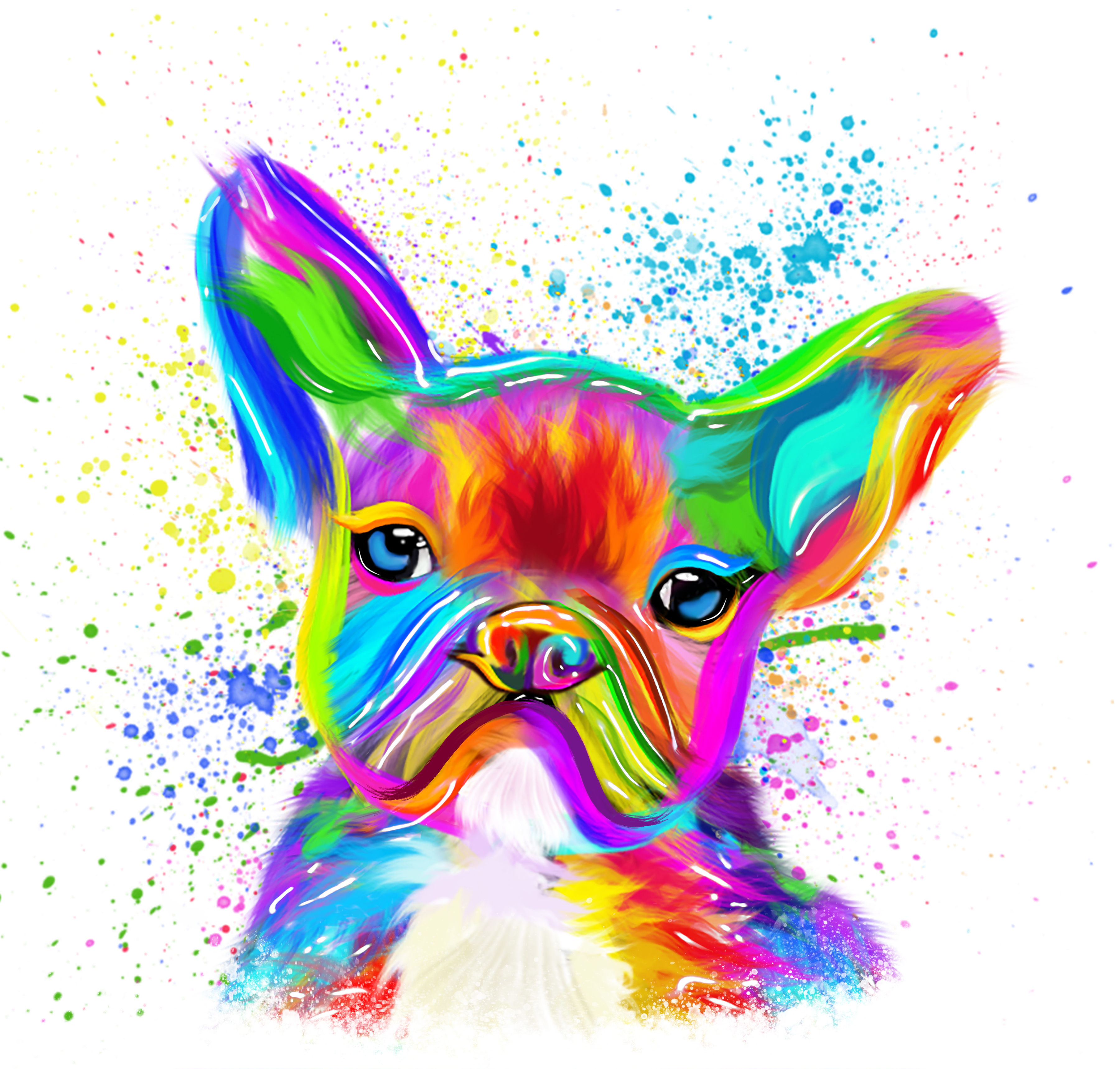 Frenchie Love in Digital Art Inspiration by Millenia Hexe