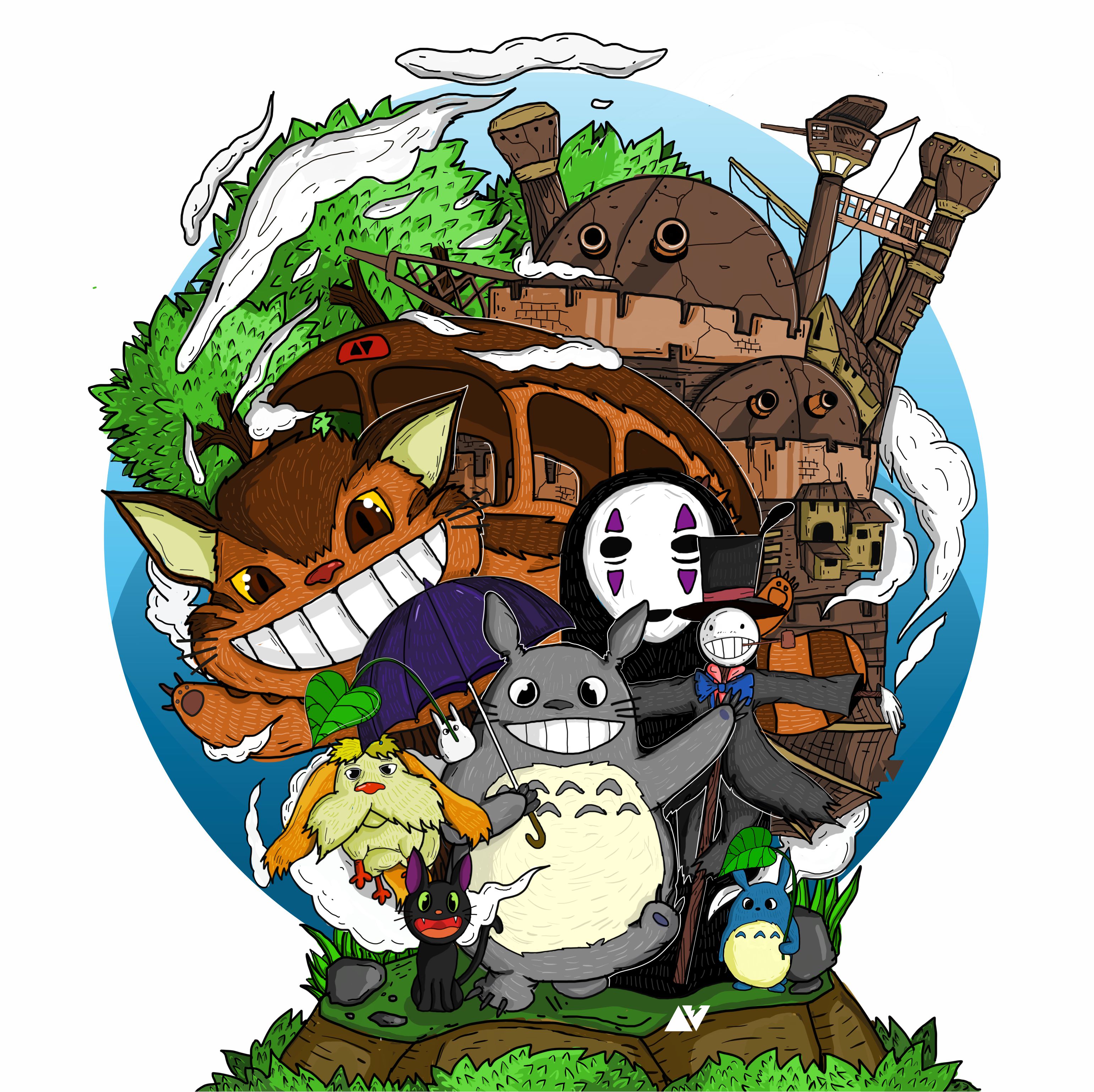 ghibli\'s miracle by Agil Febriantoro ghibli\'s miracle in Illustration and Graphics Inspiration by Agil Febriantoro