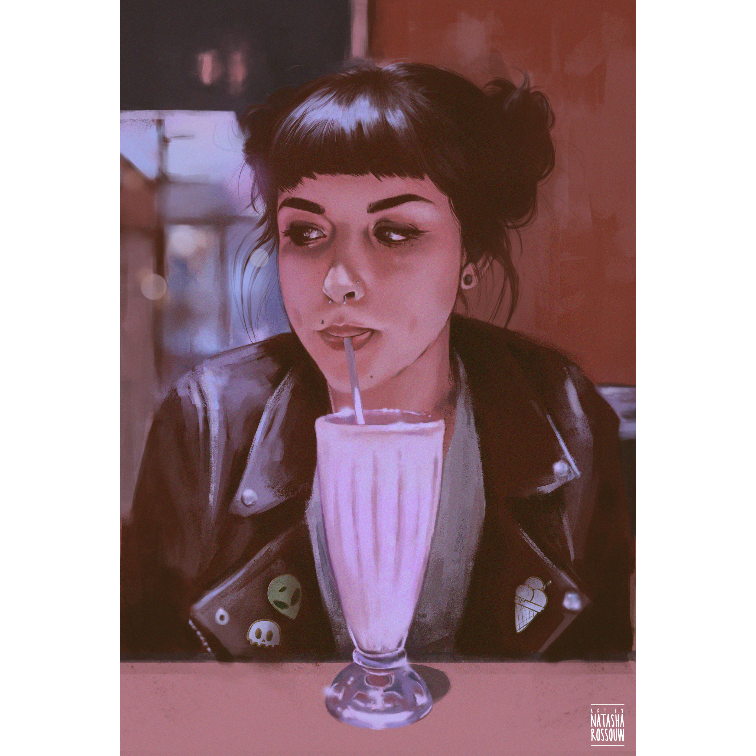 Milkshake in Digital Painting Inspiration by Natasha Rossouw
