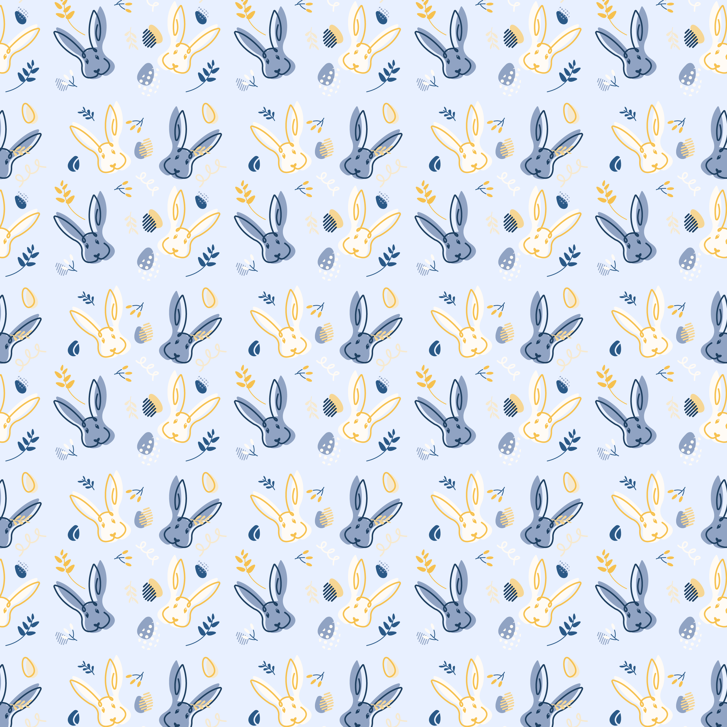 Easter rabbits 1 by Arina Stelya Easter rabbits 1 in Pattern & Surface Design Inspiration by Arina Stelya