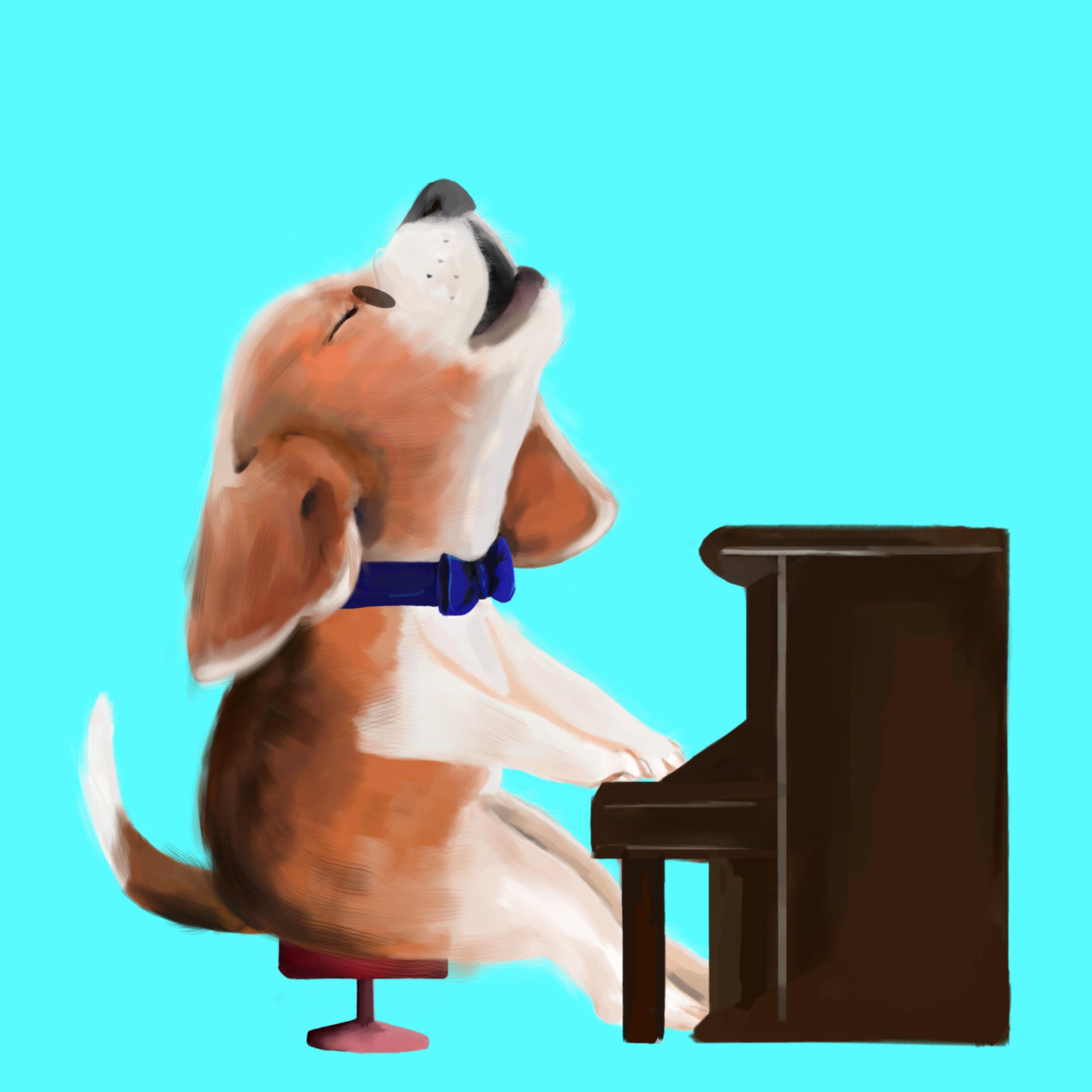 Pancho the Singing Beagle - Digital Painting in Digital Painting Inspiration by Rizza Jean Arales