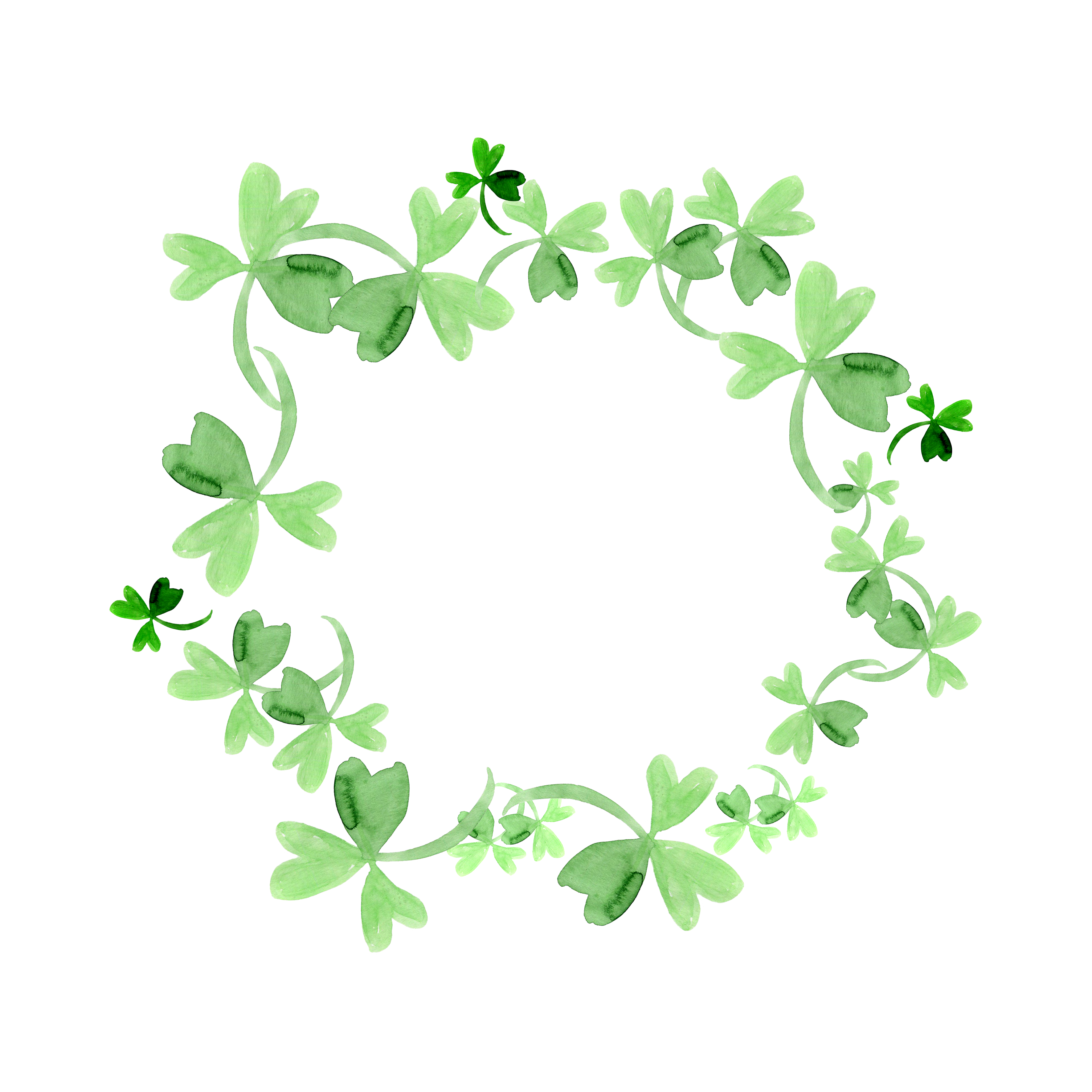 St. Patrick's day watercolor illustrations by hand wreath in Illustration and Graphics Inspiration by Elena Krotova