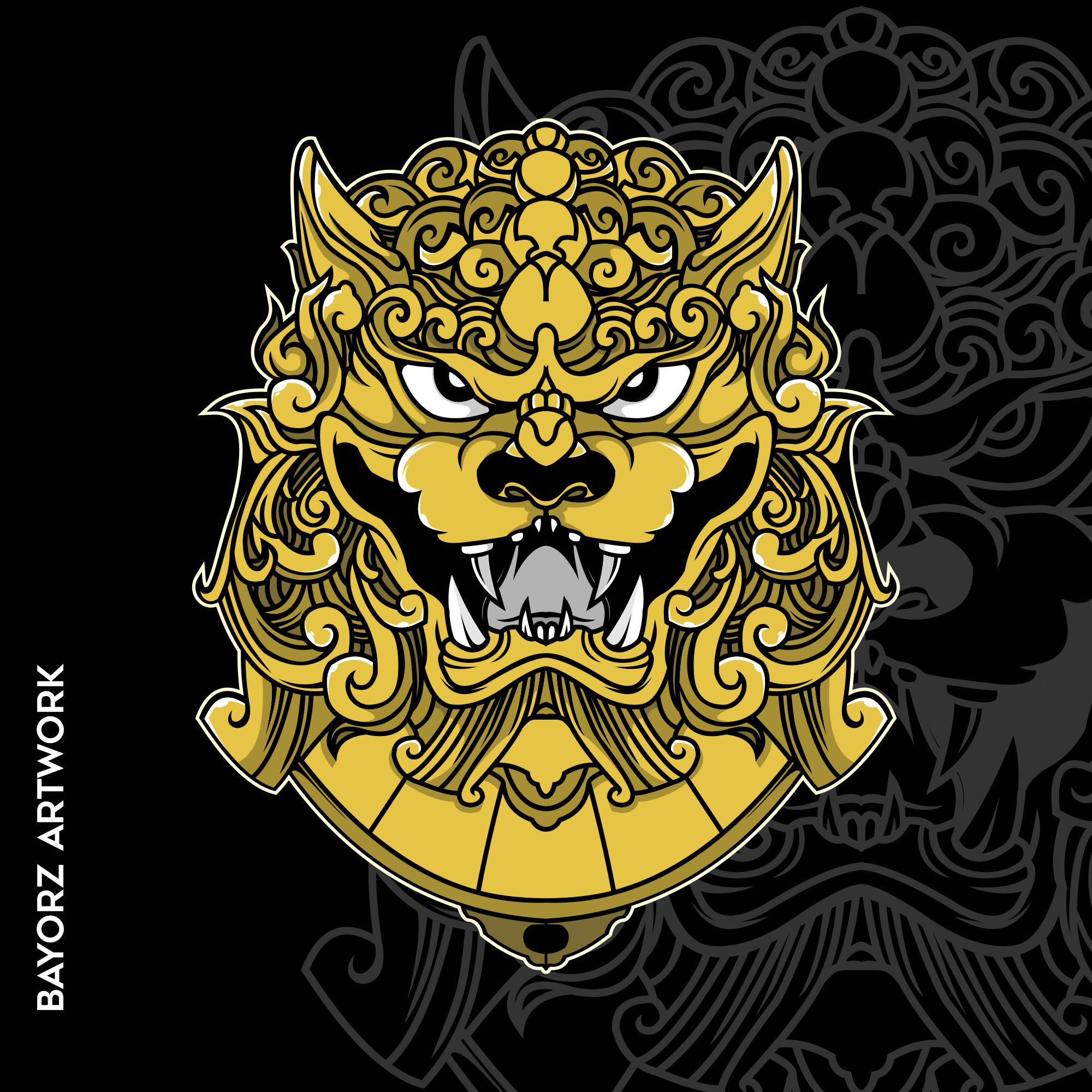 chinesse lion by Bayorz chinesse lion in T-Shirt Design Inspiration by Bayorz