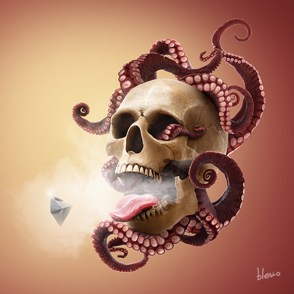 The Diamond, The Skull and The Octopus in Concept Art Inspiration by Guilherme Blesio