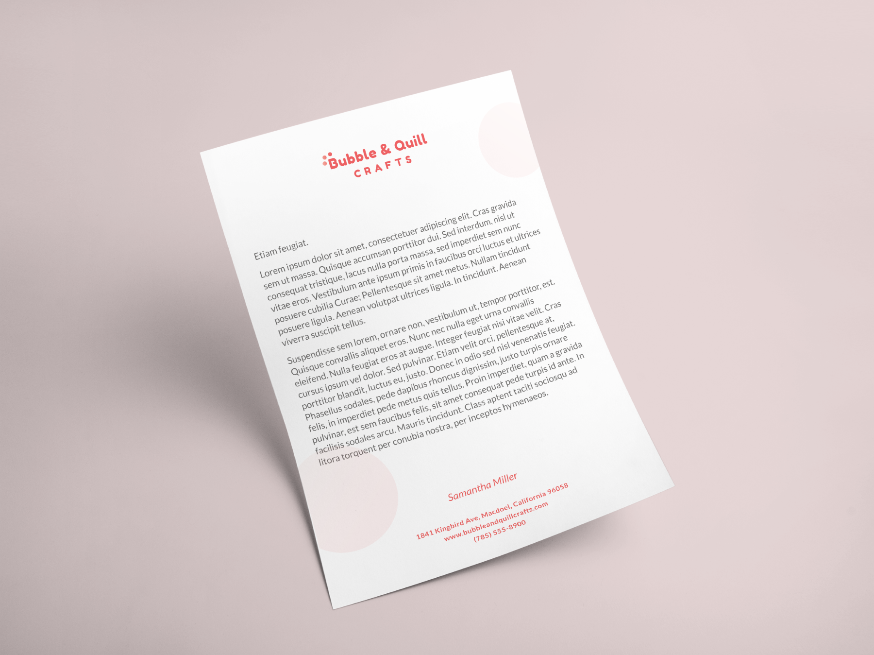 Letterhead Design for Bubble in Letterhead Design Inspiration by Kimberly Fisichella