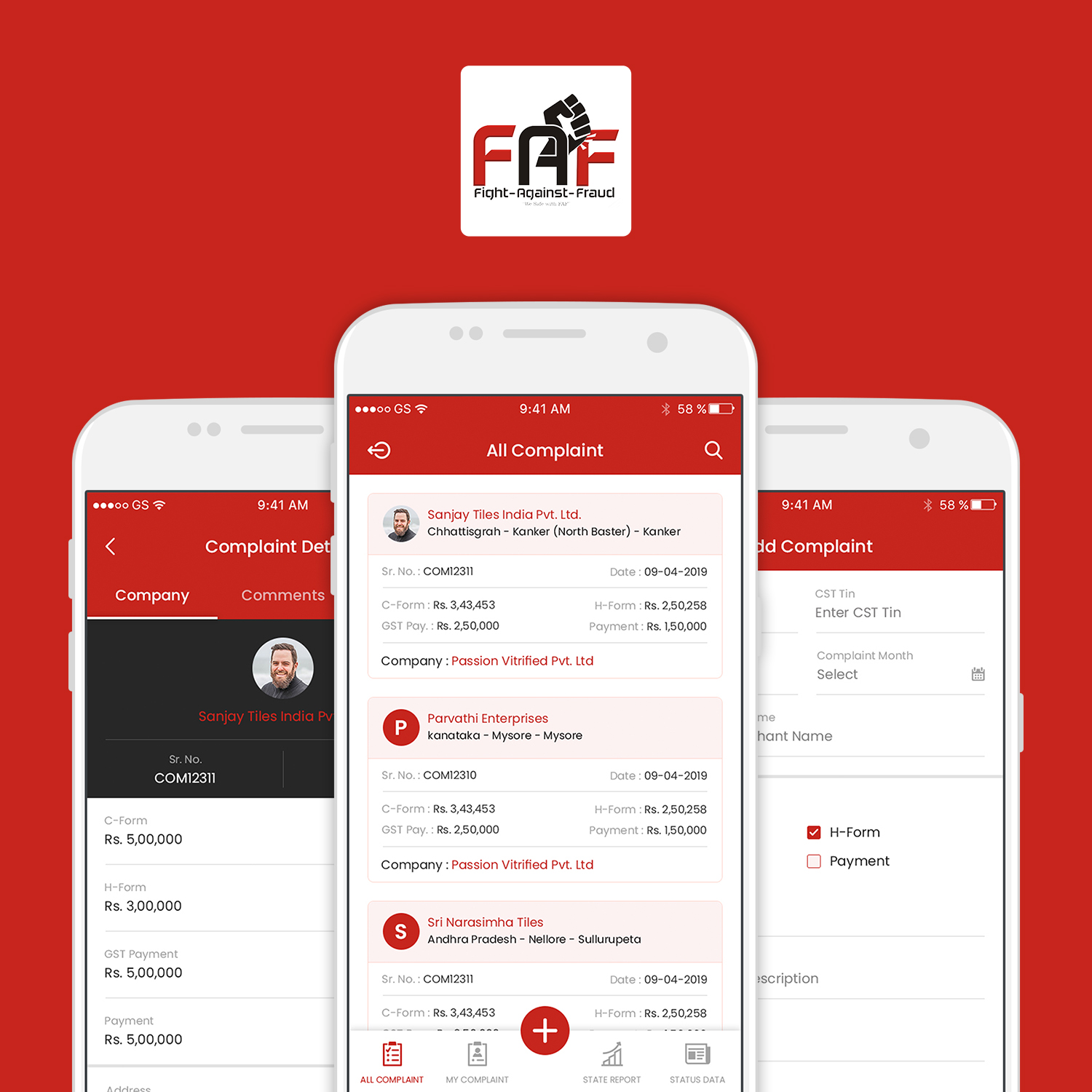 FAF App - Fight Against Fraud in Mobile Apps Design Inspiration by Vbizsolutions
