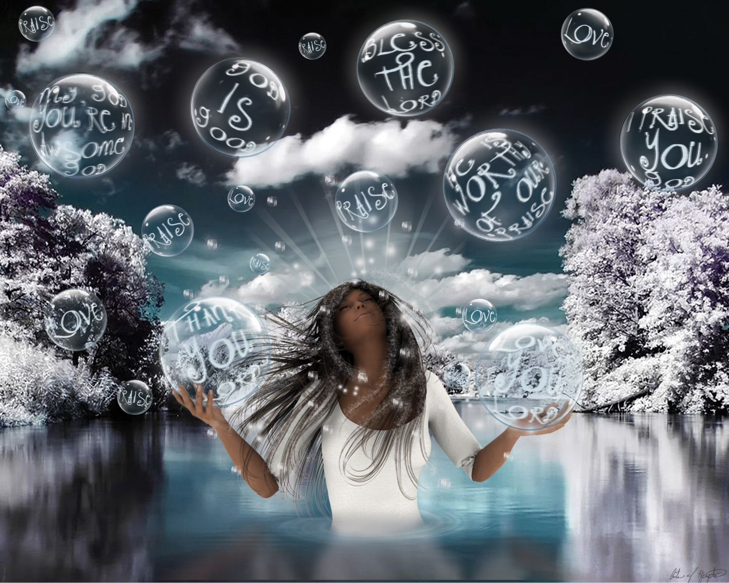 Praise To Heaven in Visual Art Inspiration by Anita Hampton