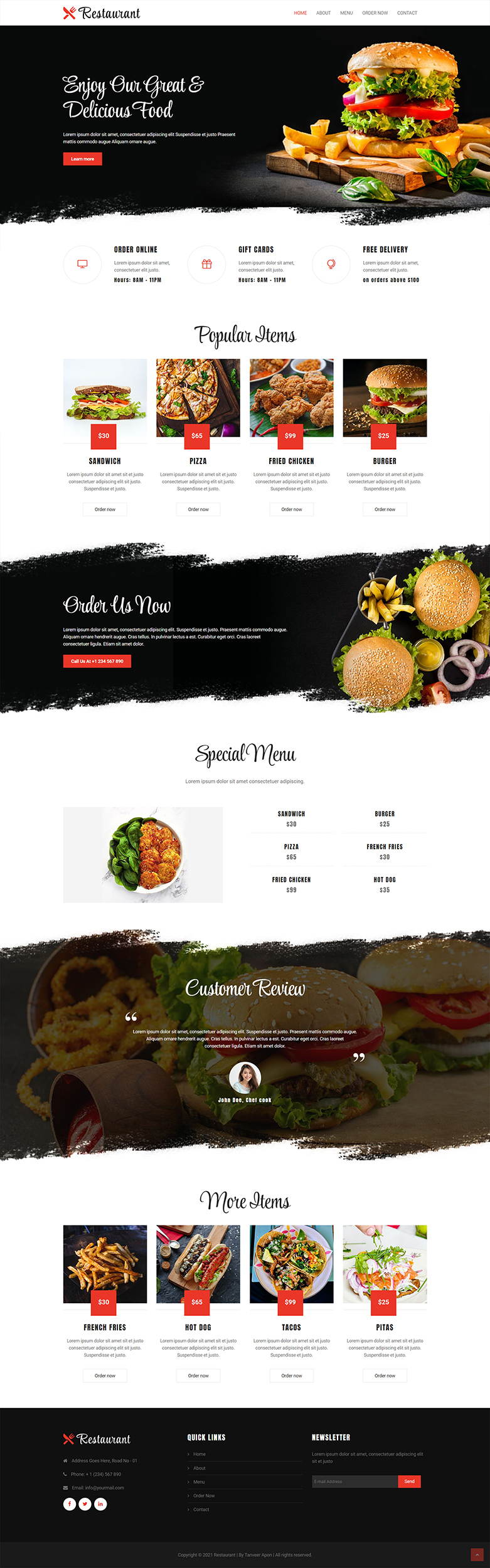 Fast Food Website by Tanveer Apon Fast Food Website in Website Design Inspiration by Tanveer Apon