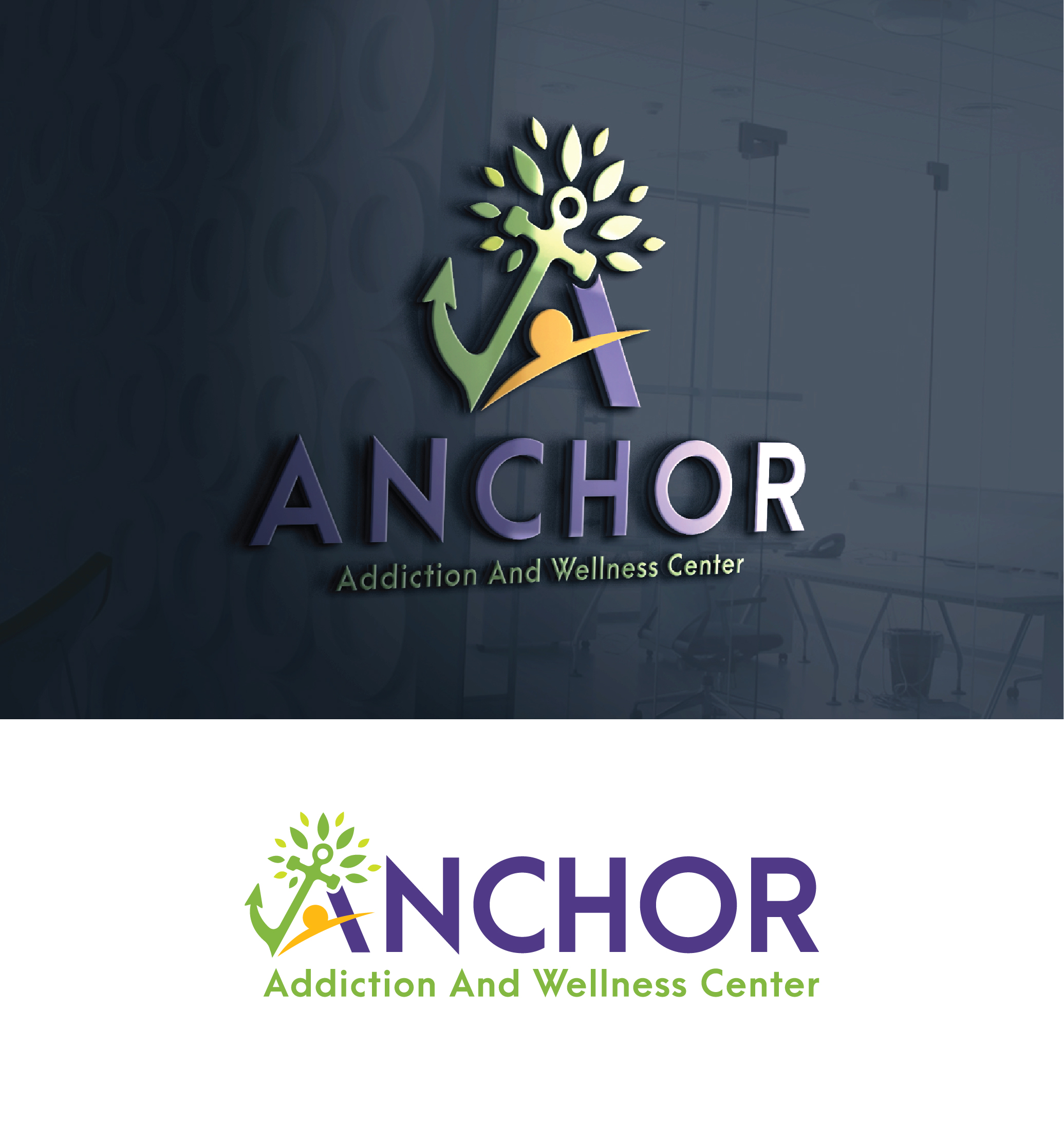 Anchor wellness logo by Graphictech Anchor wellness logo in Logo & Social Media Pack Inspiration by Graphictech